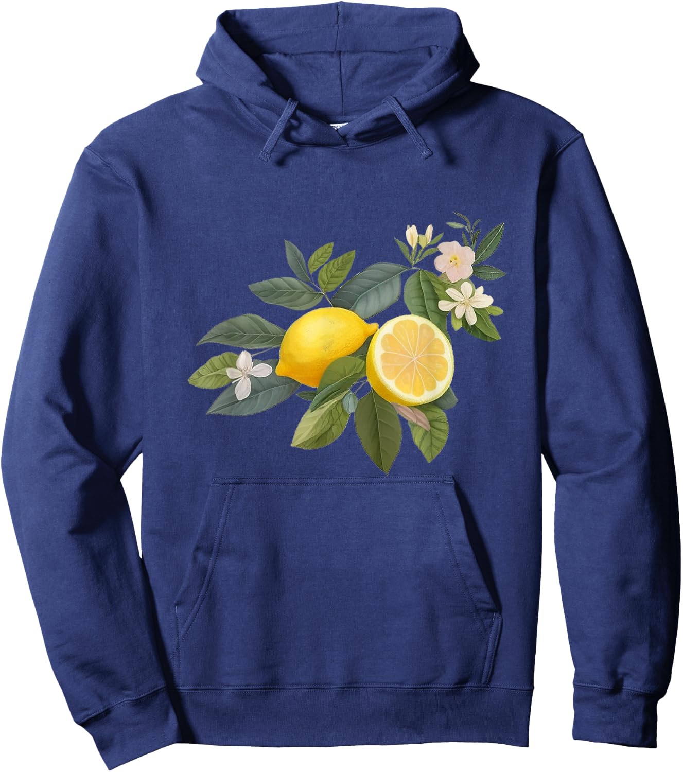 Cute Lemon Botanical Gardening Summertime Vintage-Style Hoodie - Hoodie | Navy