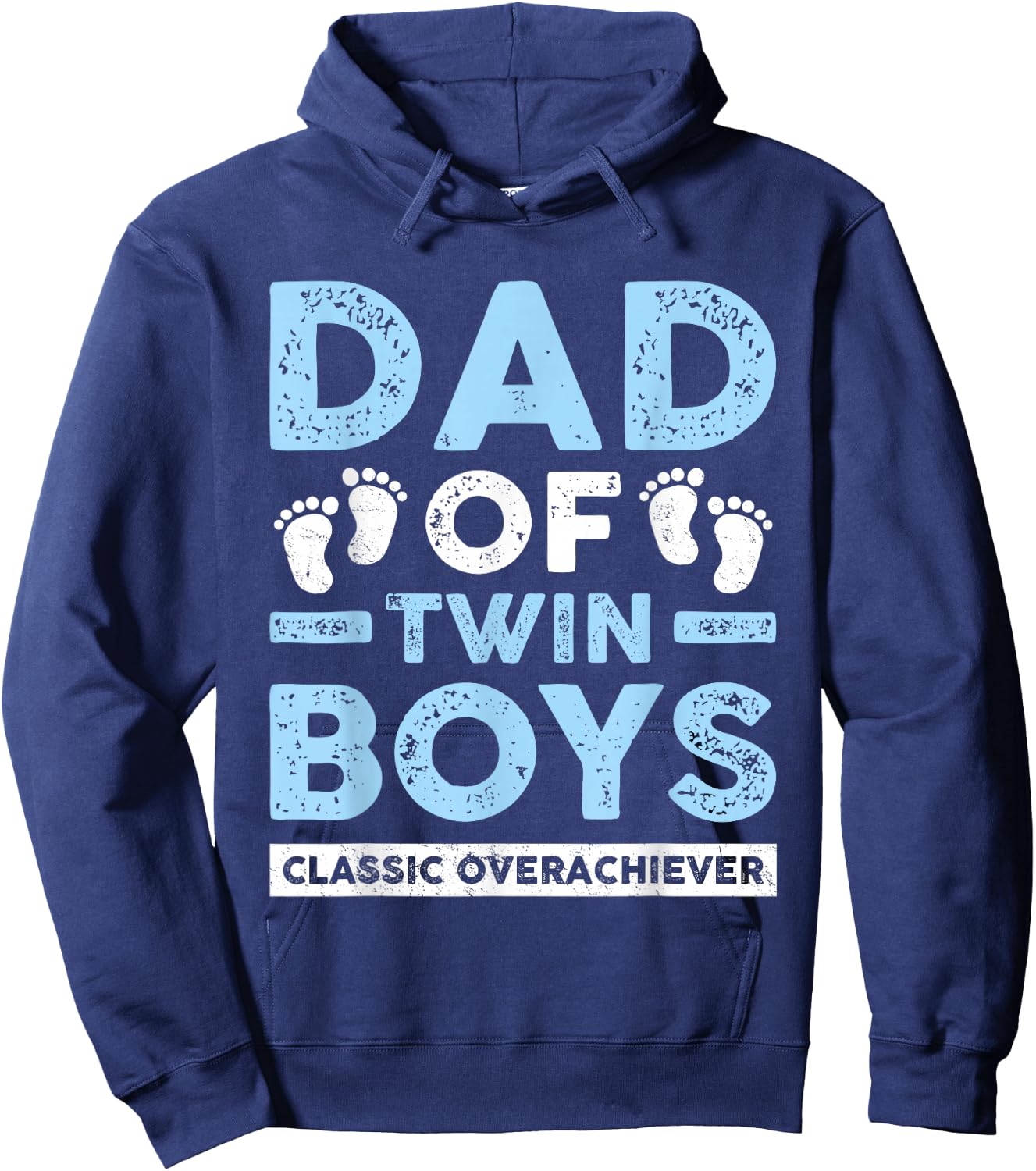 Dad Of Twin Boys Classic Overachiever Funny Twin Dad Father Hoodie - Hoodie | Navy