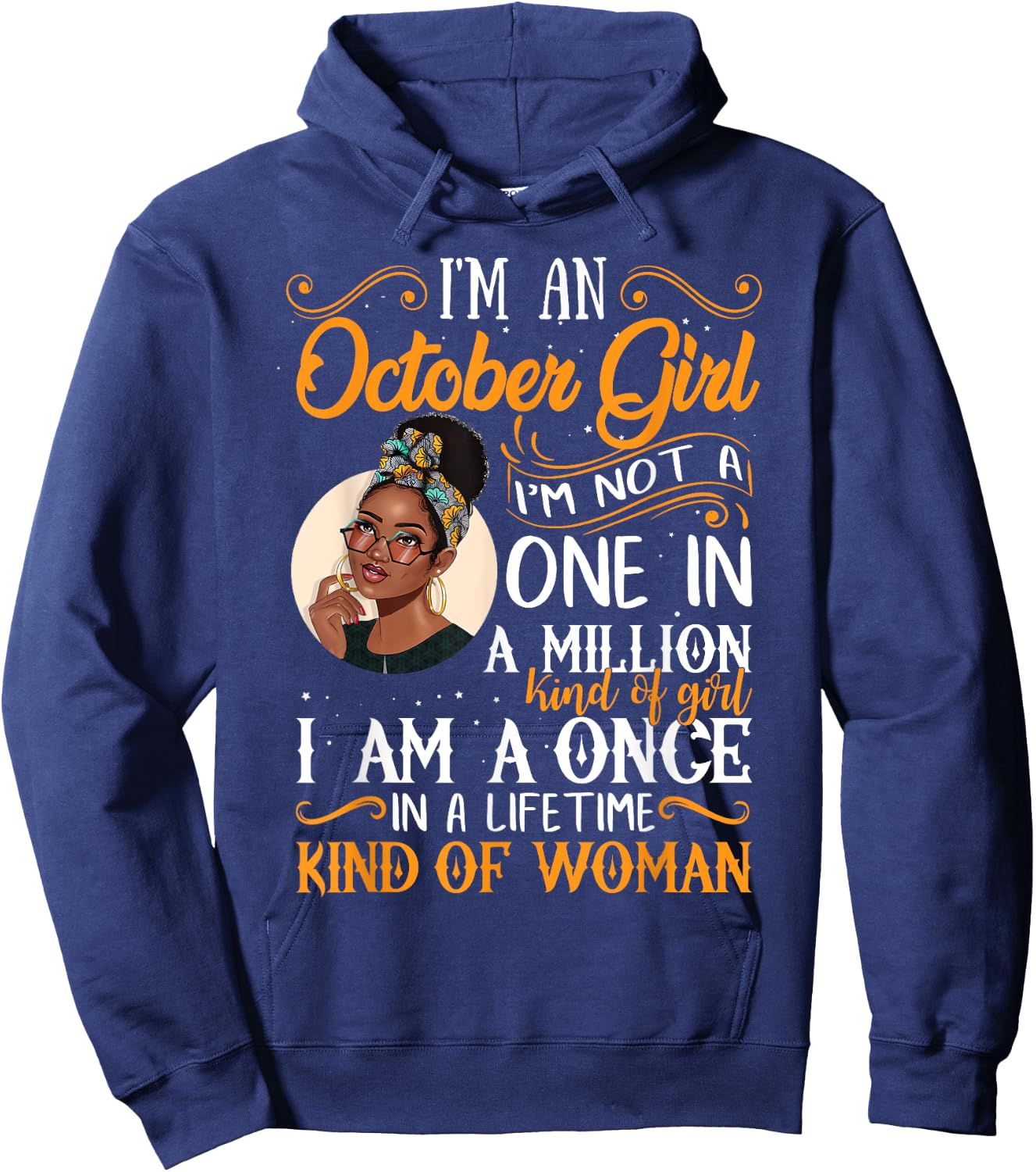 I'm An October Girl Black Women Libra Birthday Hoodie - Hoodie | Navy