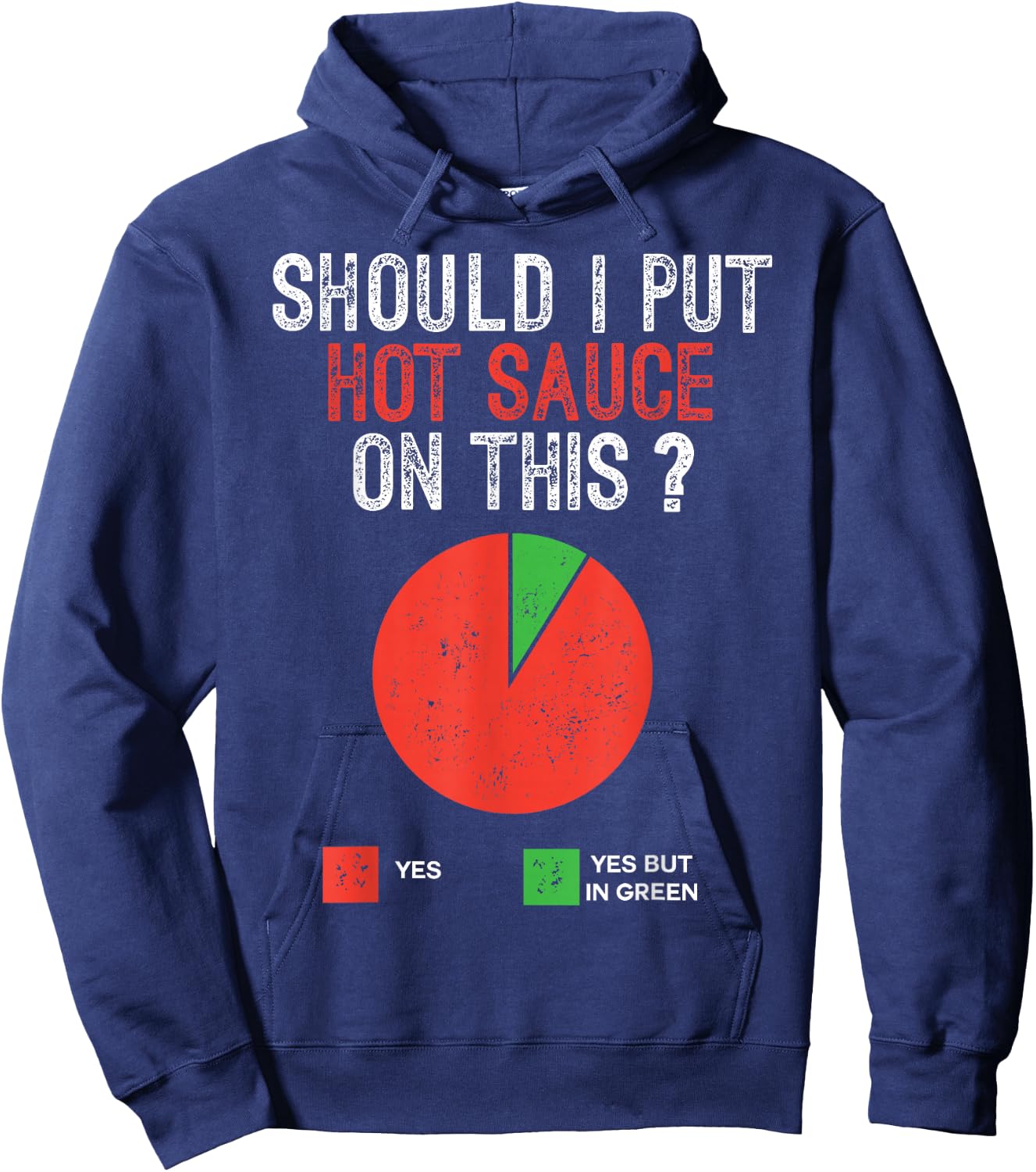 Should I Put Hot Sauce On This Pie Graph Funny Hoodie - Hoodie | Navy