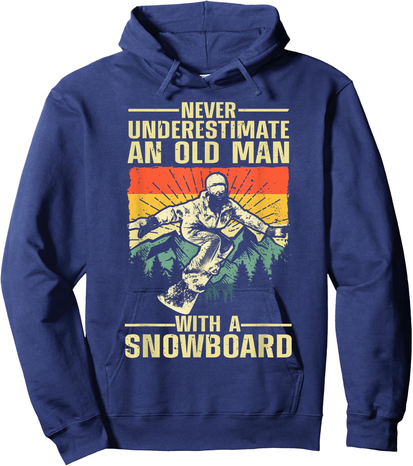 Cool Snowboard Art Men Women Skier Snowboarding Snowboarder Hoodie - Hoodie | Navy