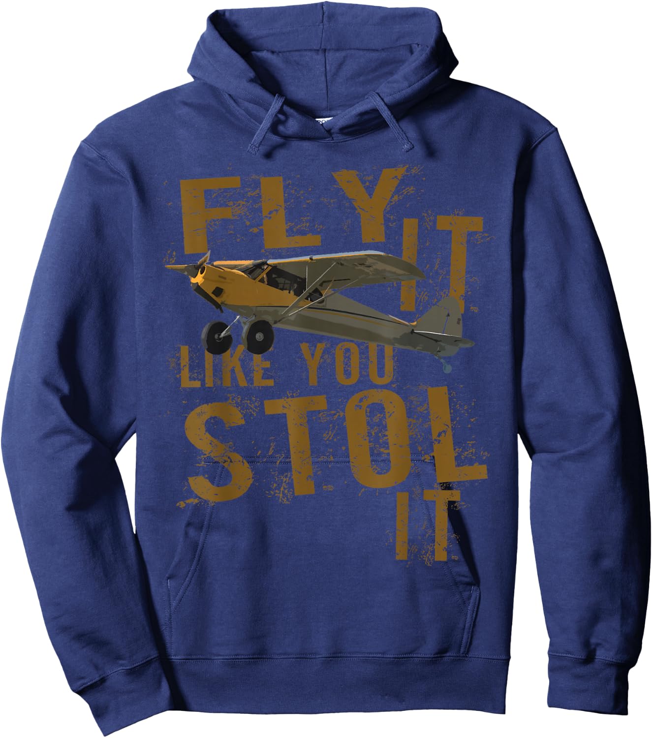 Fly It Like You STOL It | Bushflying Stole Airplane Pilot Hoodie - Hoodie | Navy