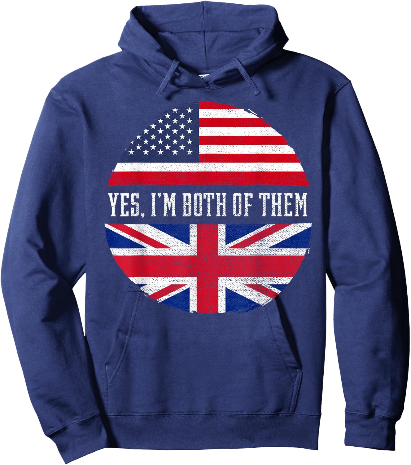 Half American Half British USA Flag United Kingdom Heritage Small Hoodie - Hoodie | Navy