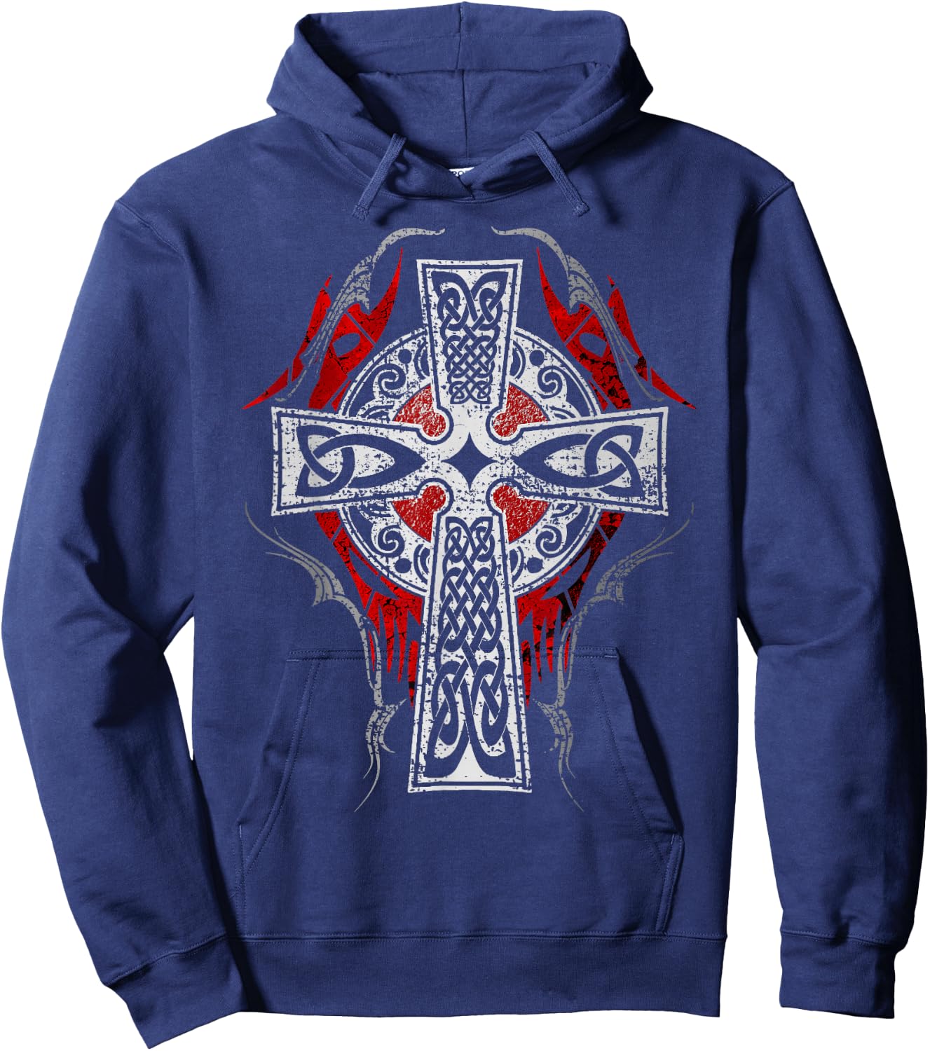 Fenrir The Norse Wolf Shirts Cross Celtic Vintage Norse Tribal Hoodie - Hoodie | Navy