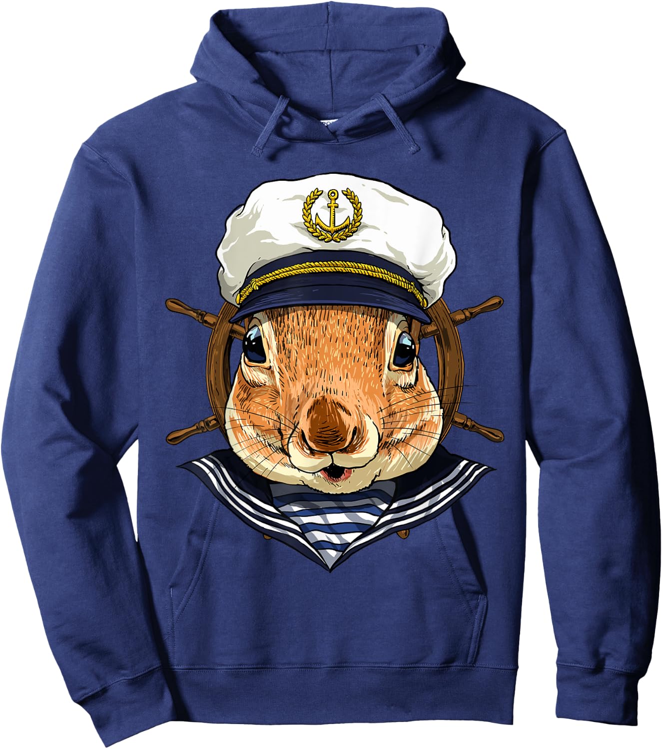 Squirrel Sailor Boat Captain Wildlife Squirrel Rodent Animal Hoodie - Hoodie | Navy