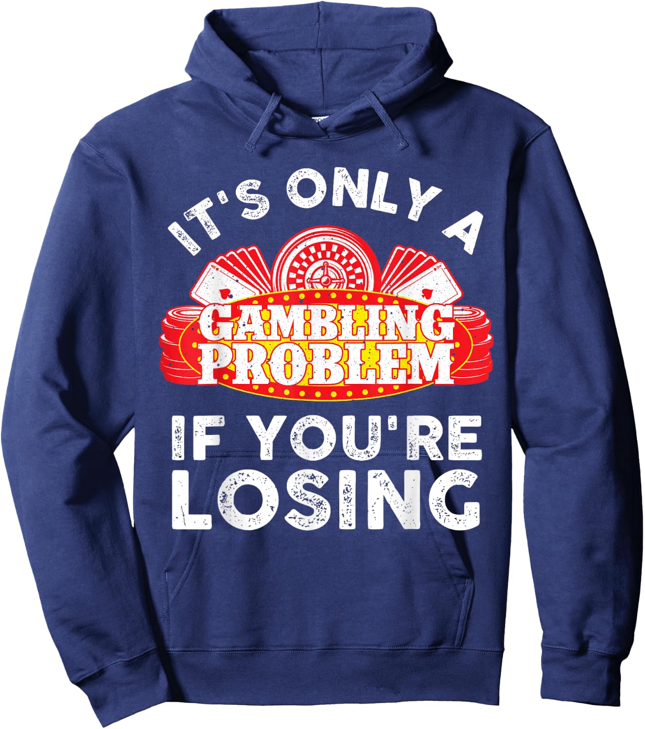 Best Gambling Gifts Gambler Stuff & Accessories -Adults, -Kids Black Cotton 100% Modern Collarless Size S Hoodie - Hoodie | Navy