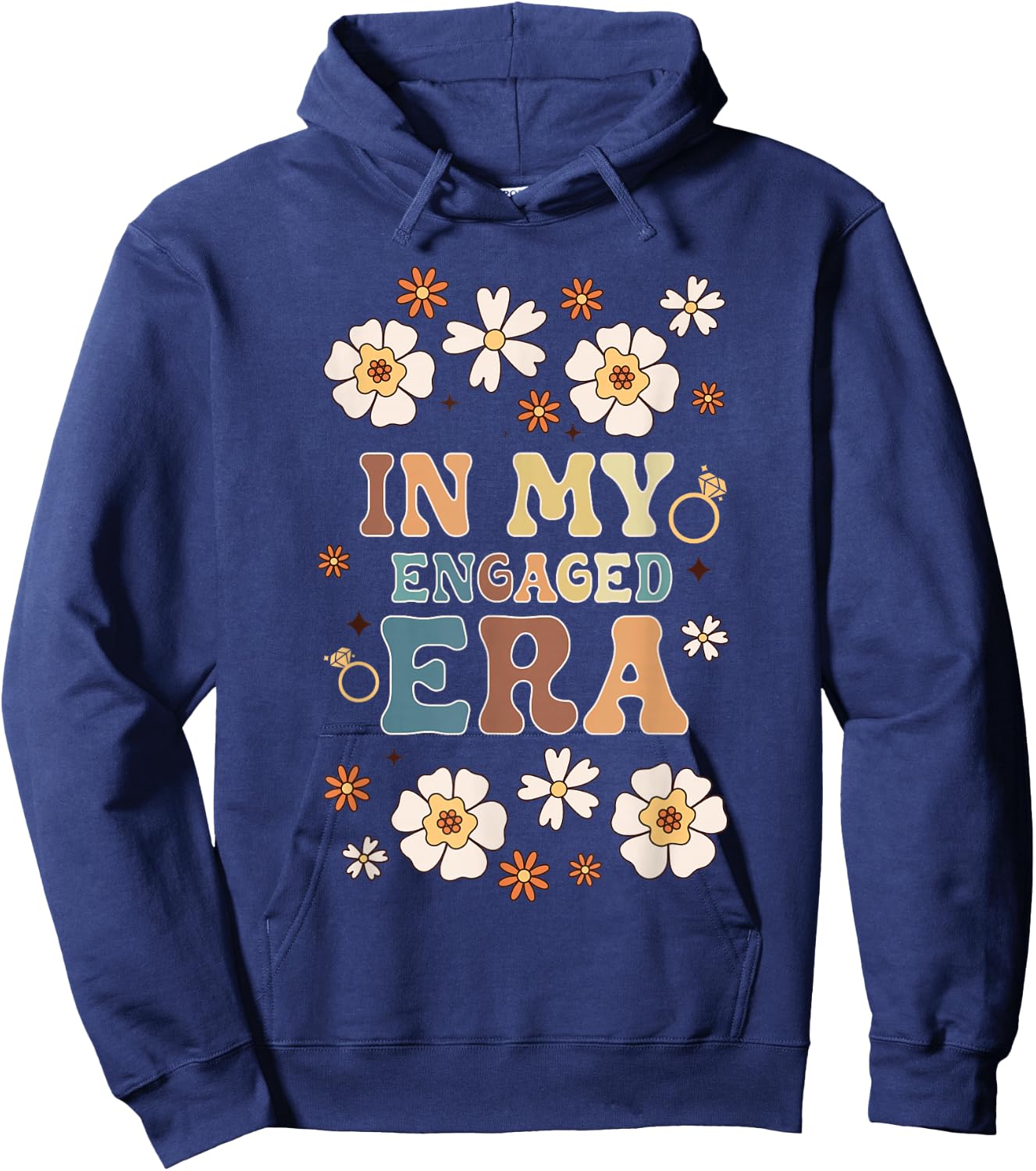 In My Engaged Era Boyfriend Groovy Fiance Bride Couples Hoodie - Hoodie | Navy