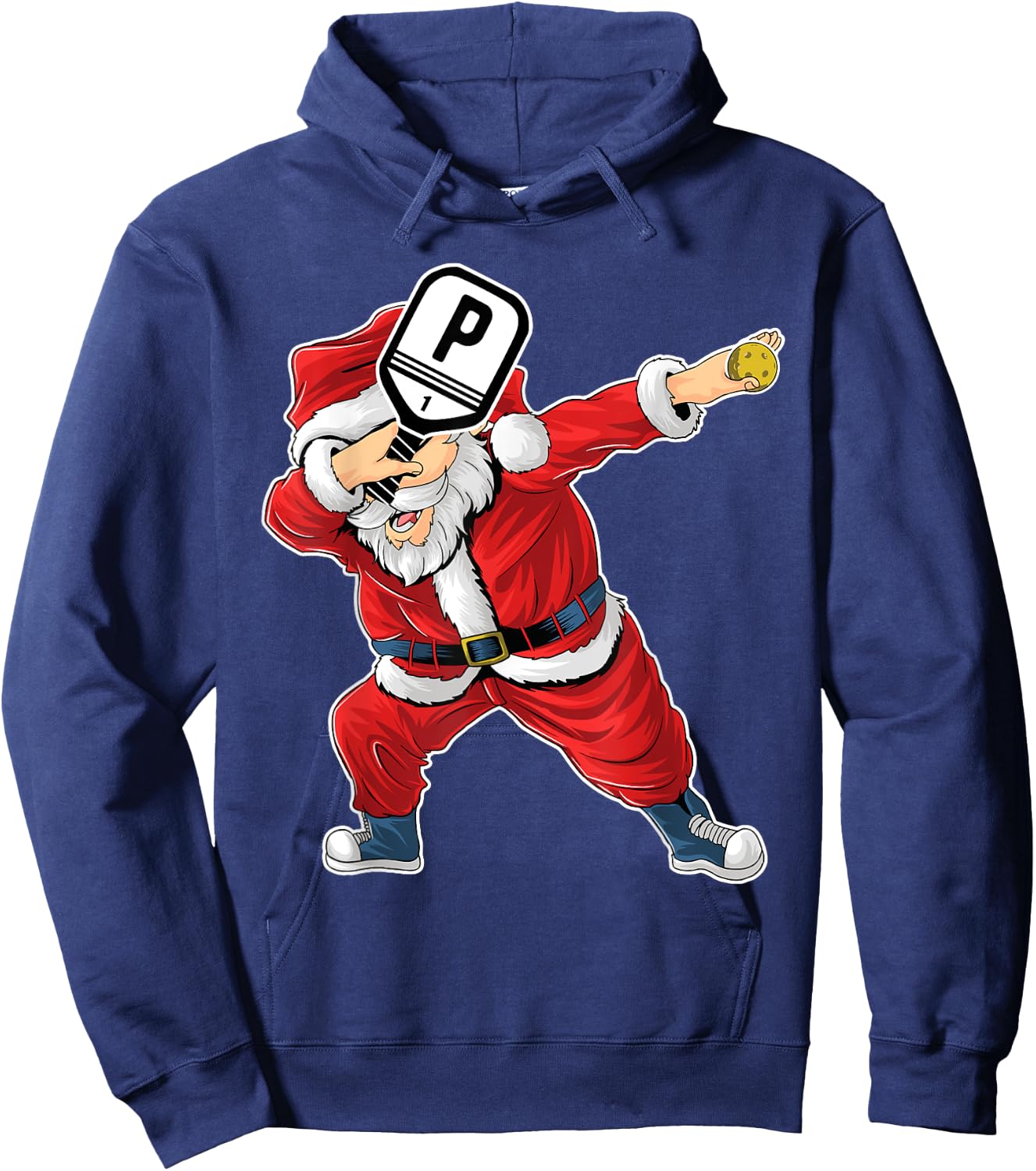 Santa Claus Pickleball Paddle Funny Pickleball Christmas Hoodie - Hoodie | Navy