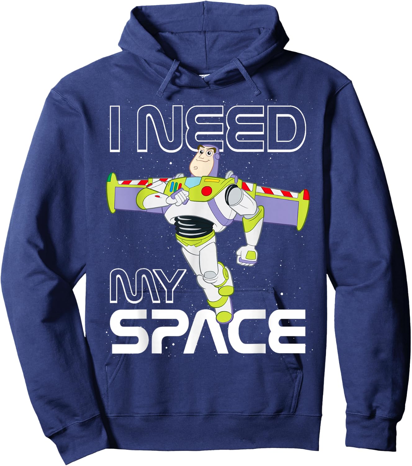 Disney Pixar Toy Story Buzz Lightyear I Need My Space Logo Hoodie - Hoodie | Navy