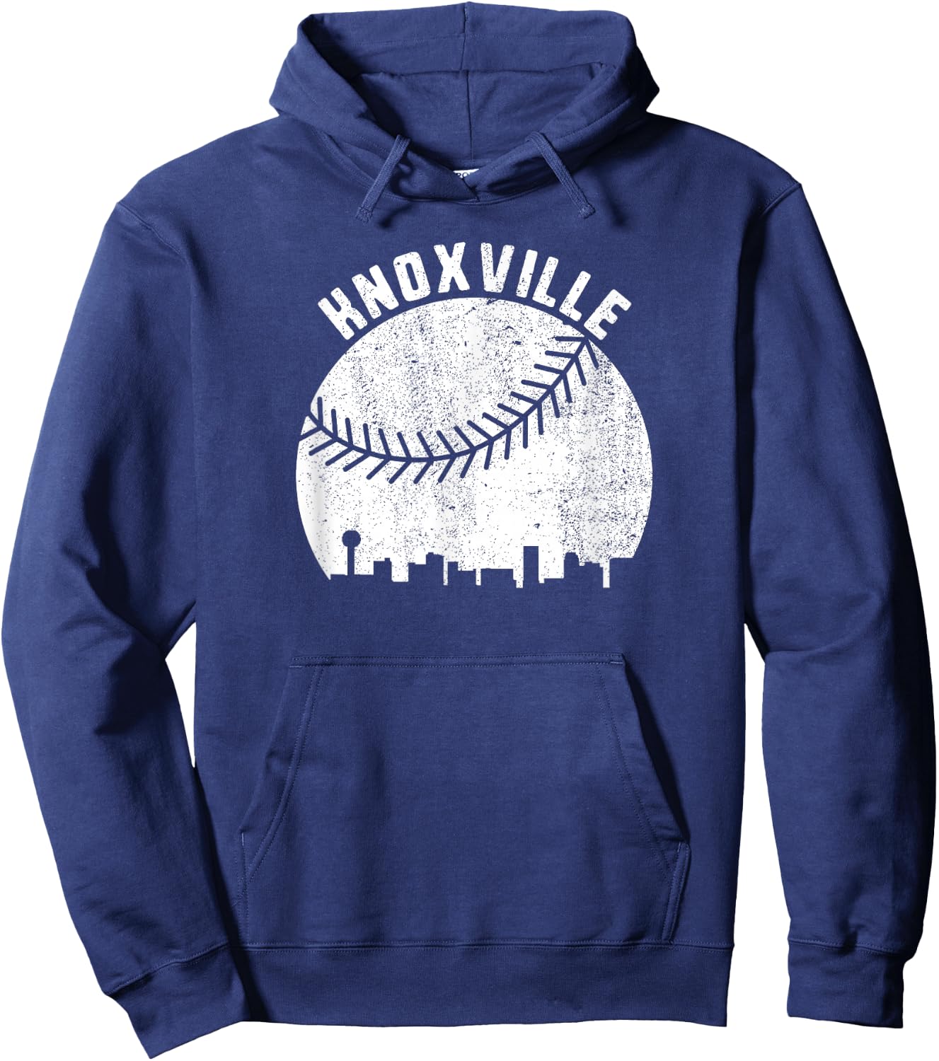 Knoxville Skyline Baseball Fan Vintage Knoxville TN Baseball Hoodie - Hoodie | Navy