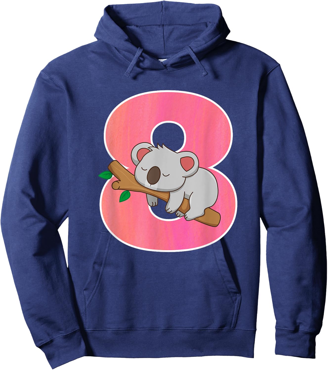 Koala Bear Girls 8th Birthday Turning 8 Koala Birthday Hoodie - Hoodie | Navy