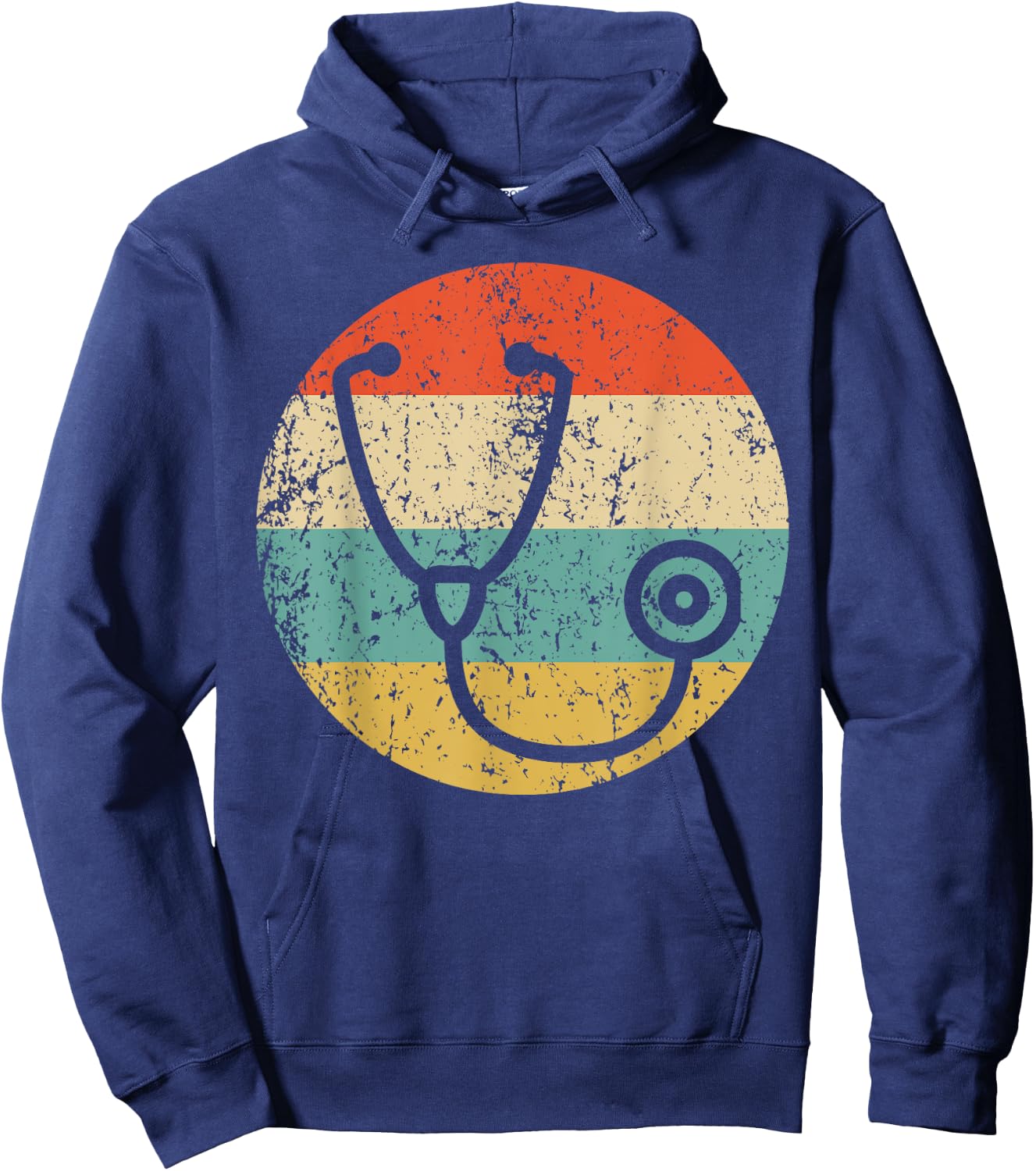 Doctor Nurse Vintage Retro Stethoscope Hoodie - Hoodie | Navy