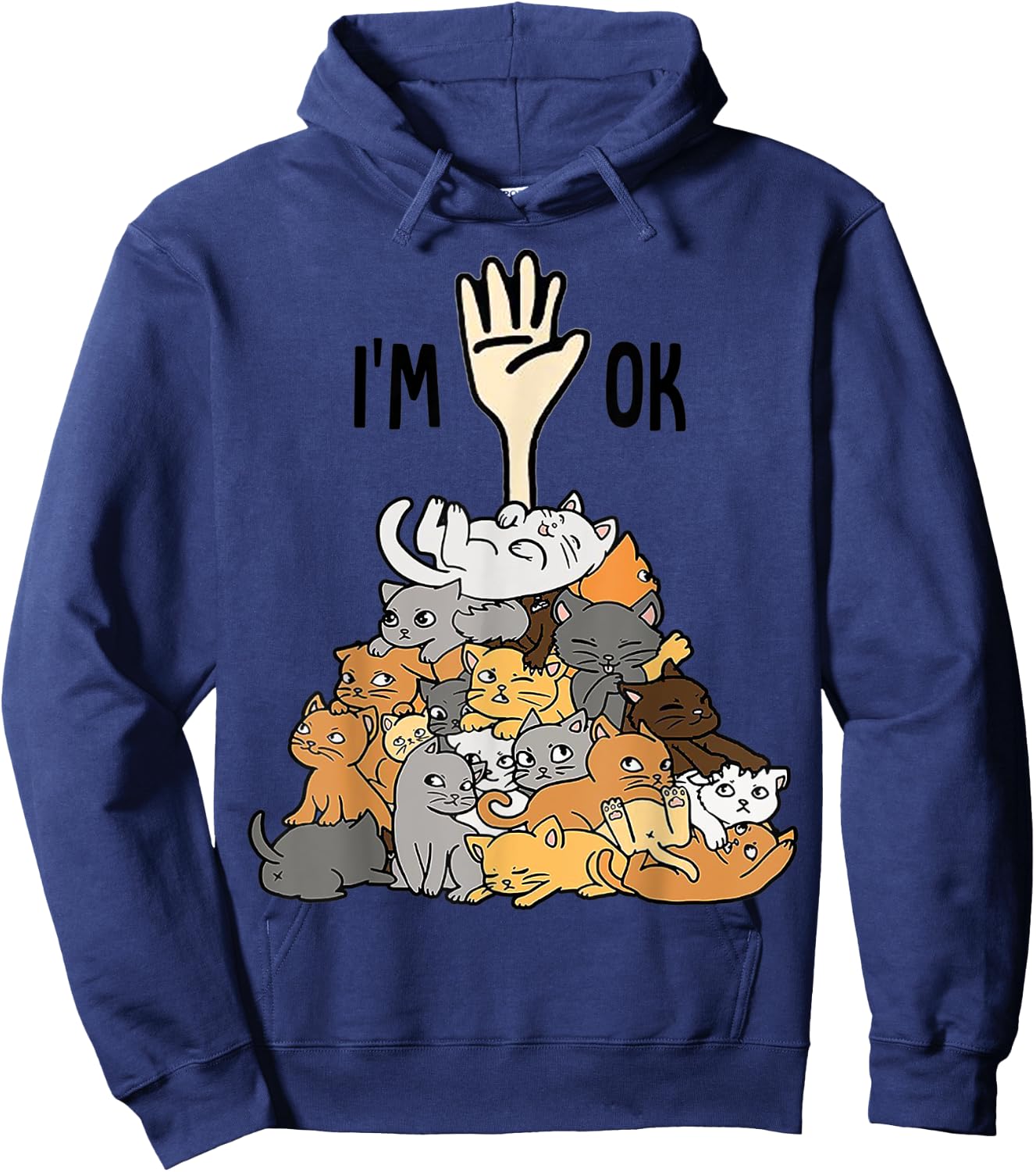 Full of cats I'm ok cat lover Women Hoodie - Hoodie | Navy