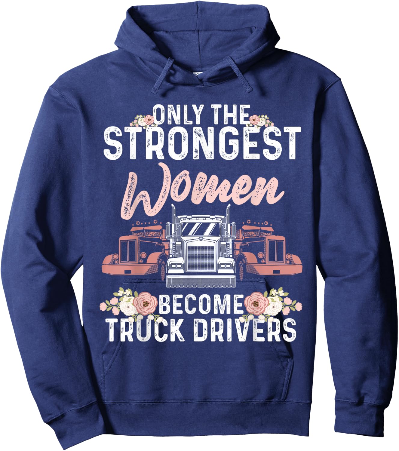 Funny Truck Driver Girls Lorry Cab Female Driving Hoodie - Hoodie | Navy