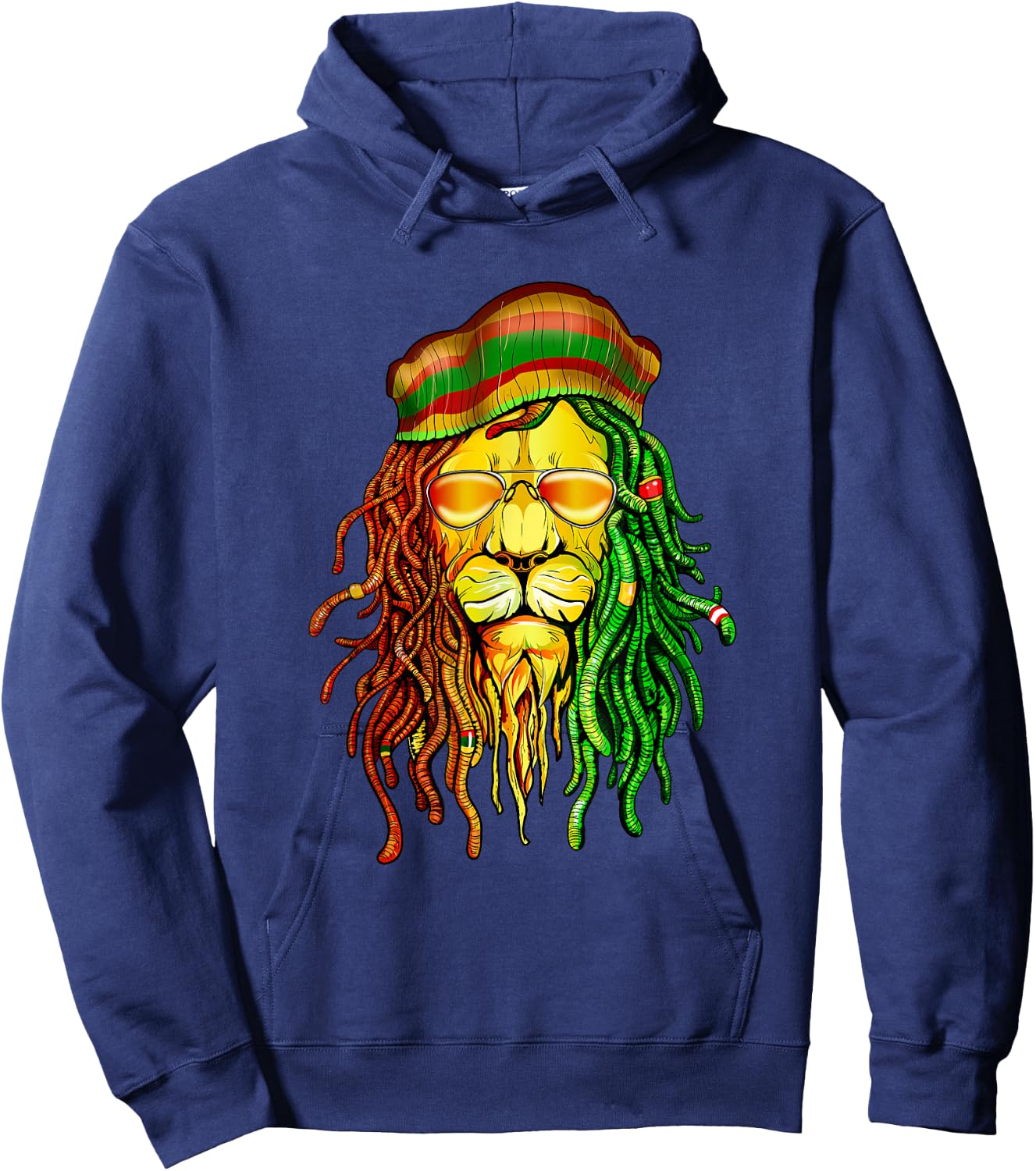 Reggae Music lovers , Jamaican Lion Hoodie - Hoodie | Navy