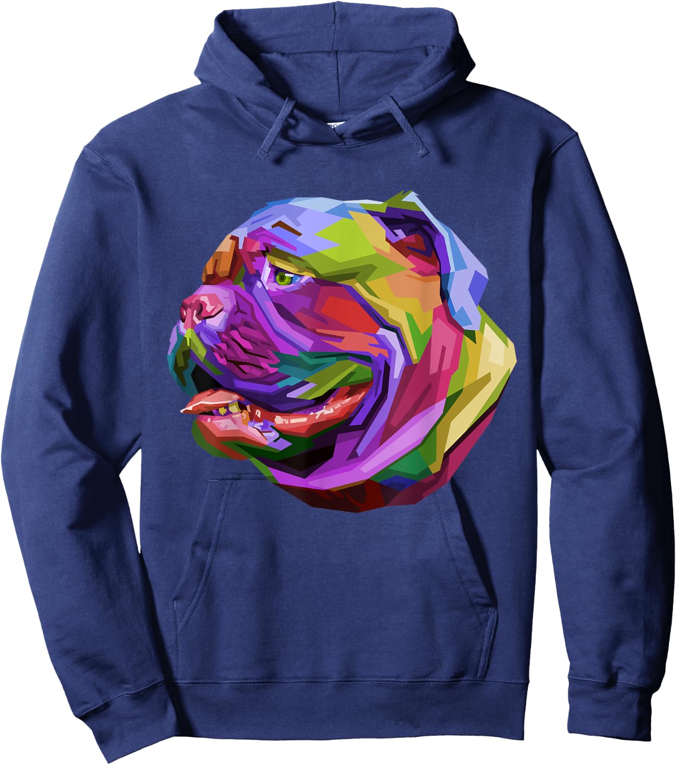 English British Bulldog Pop Art Portrait for Dog Owners Hoodie - Hoodie | Navy