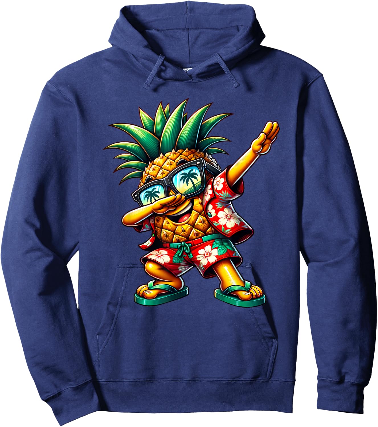 Dabbing Pineapple Sunglasses Aloha Beaches Hawaii Hoodie - Hoodie | Navy