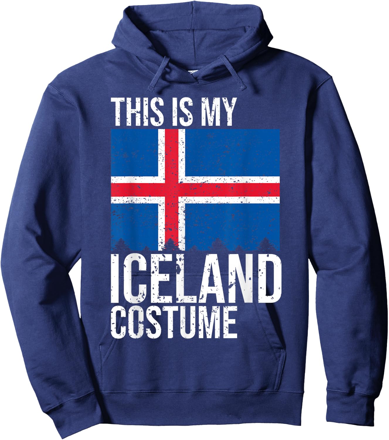 Vintage This Is My Iceland Flag Costume for Halloween Hoodie - Hoodie | Navy