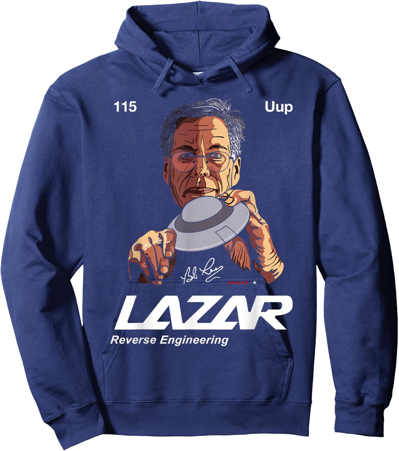 Bob Lazar Area 51 Reverse Engineering , -Adult, Black, Small, Short Sleeve, Classic Fit, Cotton 100% Hoodie - Hoodie | Navy