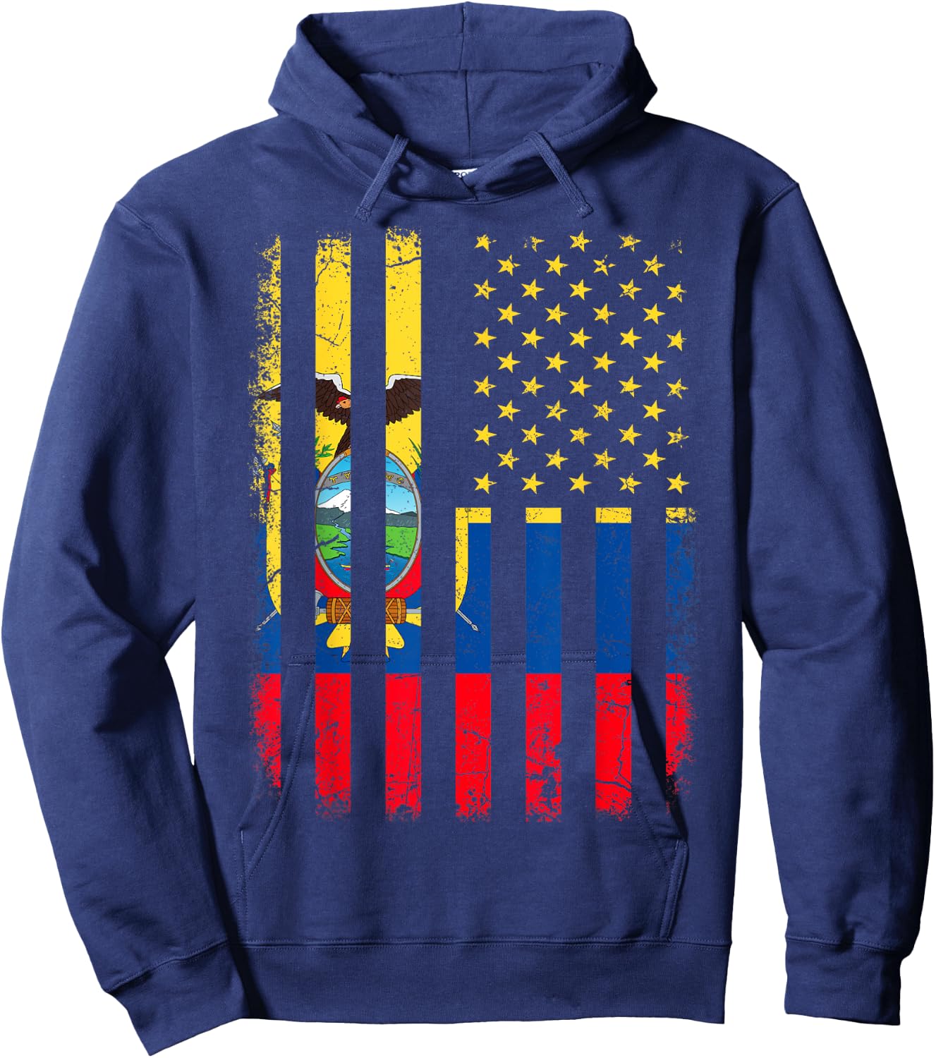 Ecuadorian American Flag Ecuadorian Roots Ecuador America Hoodie - Hoodie | Navy