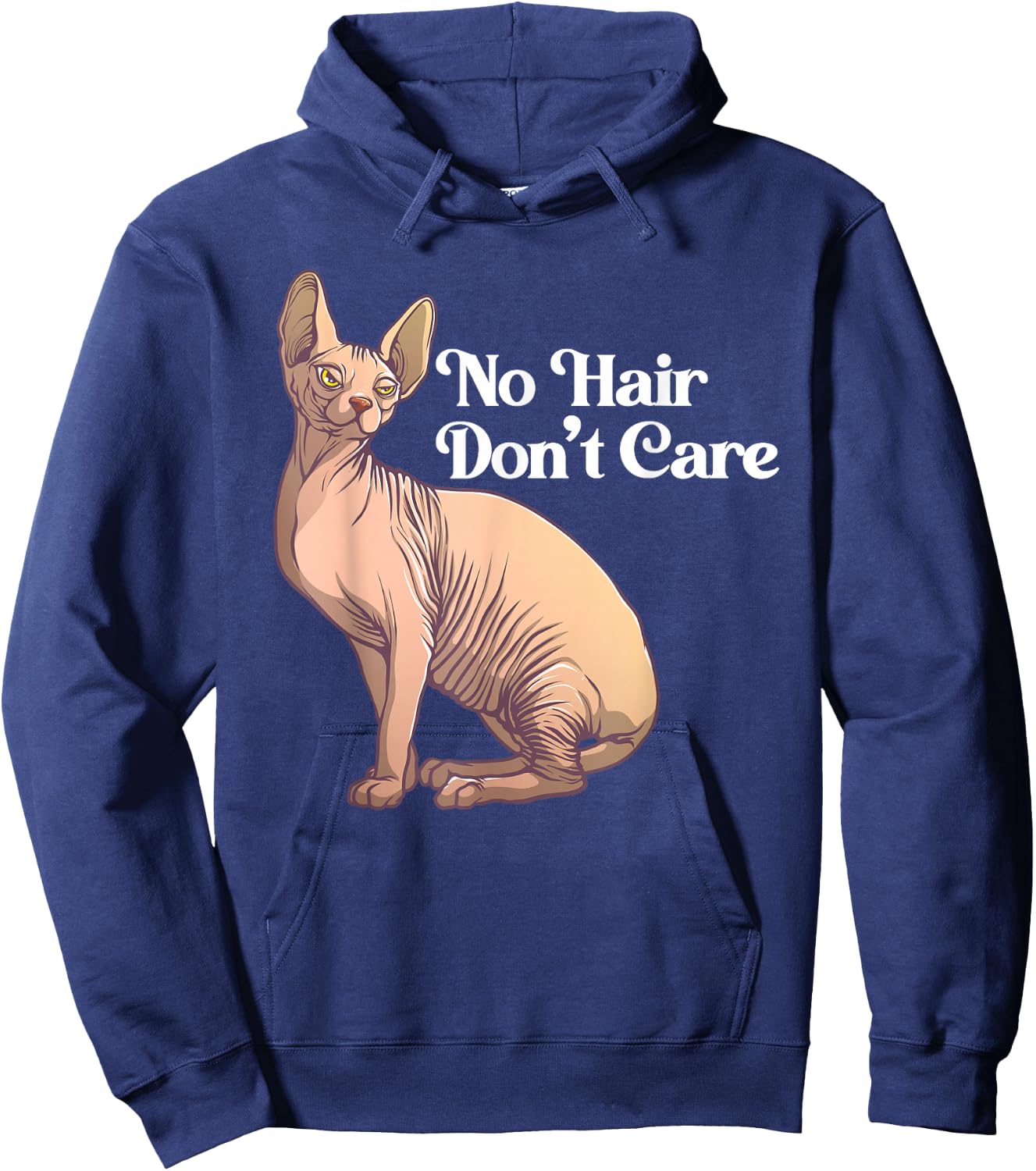 Funny Sphynx Cat Art Women Hairless Cat Lover Pet Hoodie - Hoodie | Navy