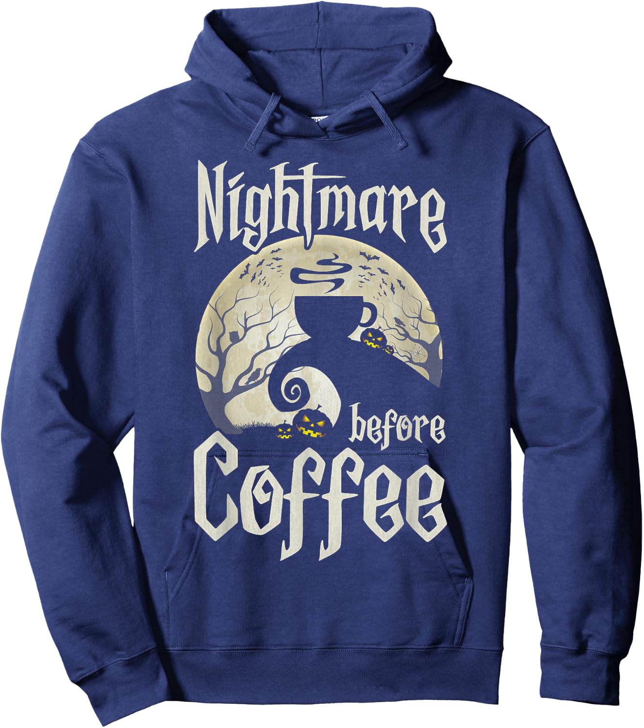 Cute Nightmare Before Coffee Halloween Shirt Funny Mug Gift Hoodie - Hoodie | Navy