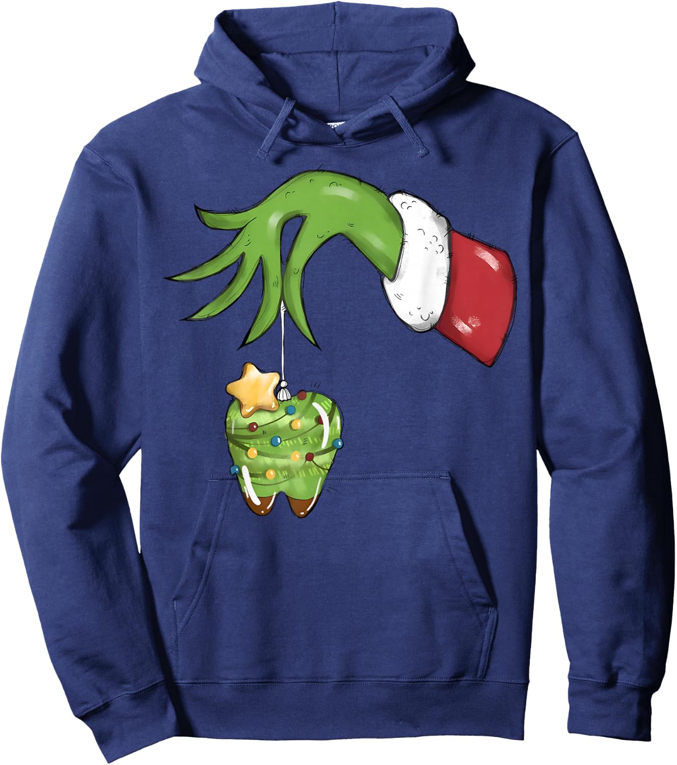 Christmas Teeth Dentist Xmas Reindeer Santa Squad Pajamas Hoodie - Hoodie | Navy