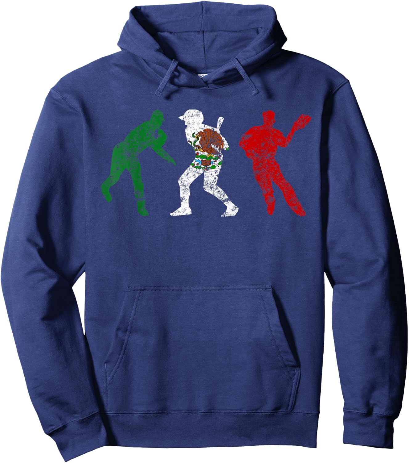 Mexico Baseball Flag Mexican Vintage Beisbol Gift Hoodie - Hoodie | Navy