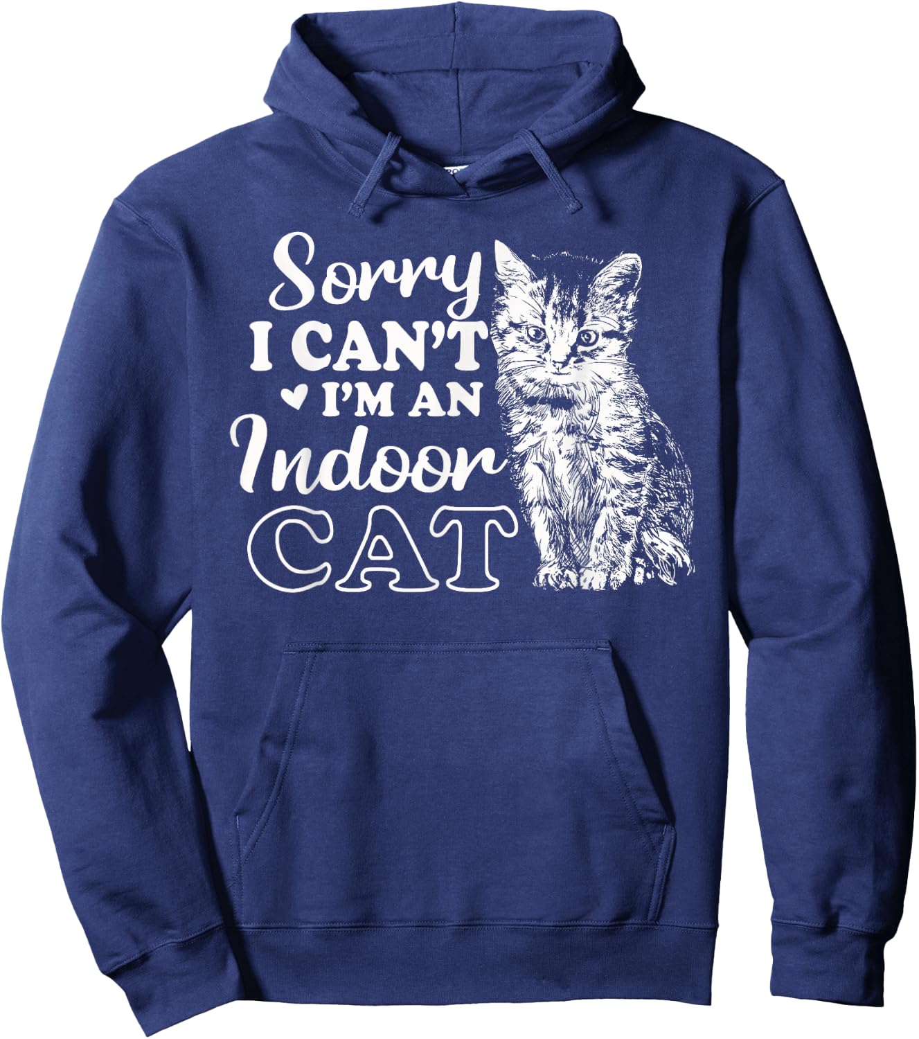 Sorry I Can't I'm An Indoor Cat Funny Cat Lover Women Hoodie - Hoodie | Navy