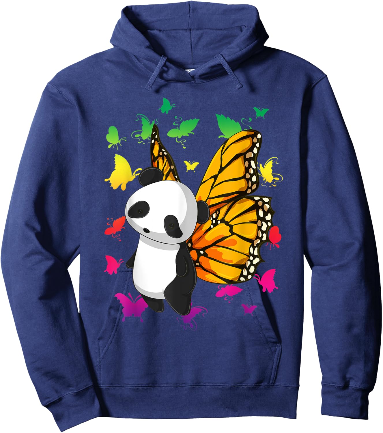 Fantasy Colorful Butterfly Panda Bear Cute Animal Panda Hoodie - Hoodie | Navy