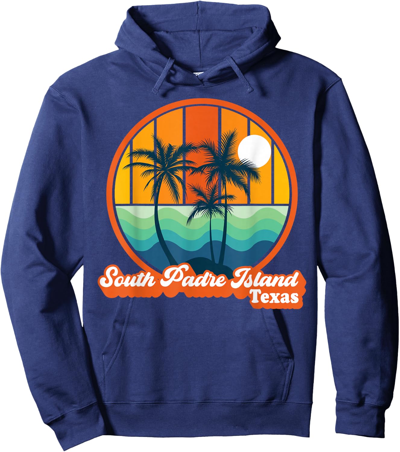 Vintage South Padre Island Texas Summer 90s Beach Souvenirs Hoodie - Hoodie | Navy