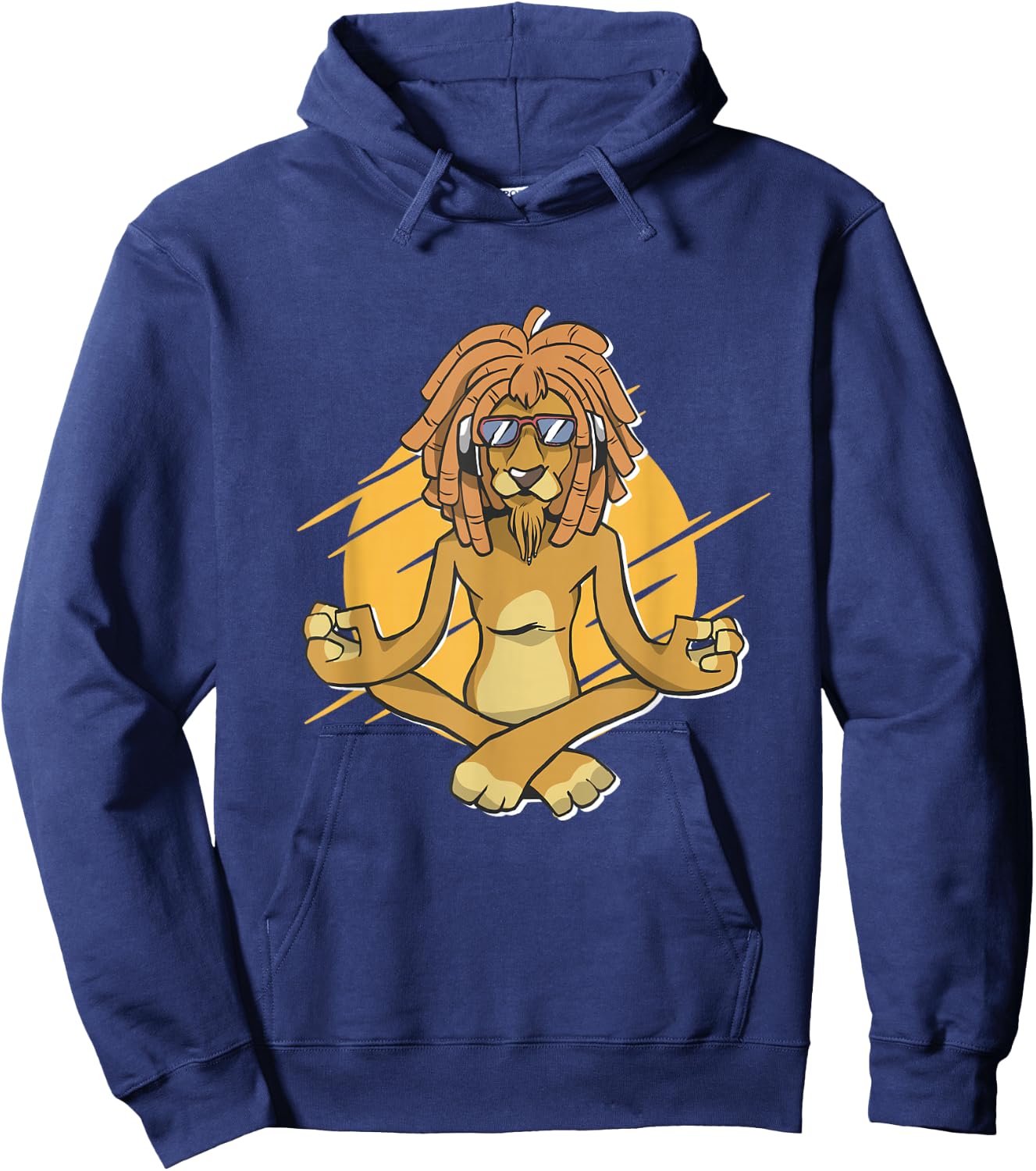 Festival Reggae Rastas Roots Sunglasses Lion Reggae Hoodie - Hoodie | Navy