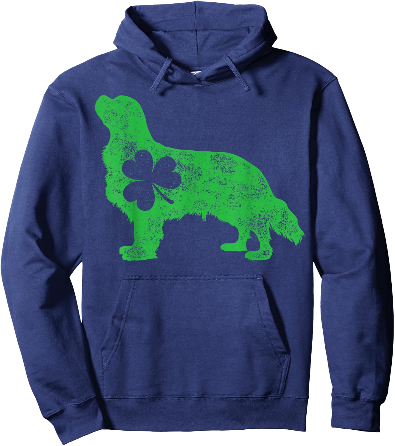 Cavalier King Charles Spaniel St Patricks Day Men Shamrock Hoodie - Hoodie | Navy