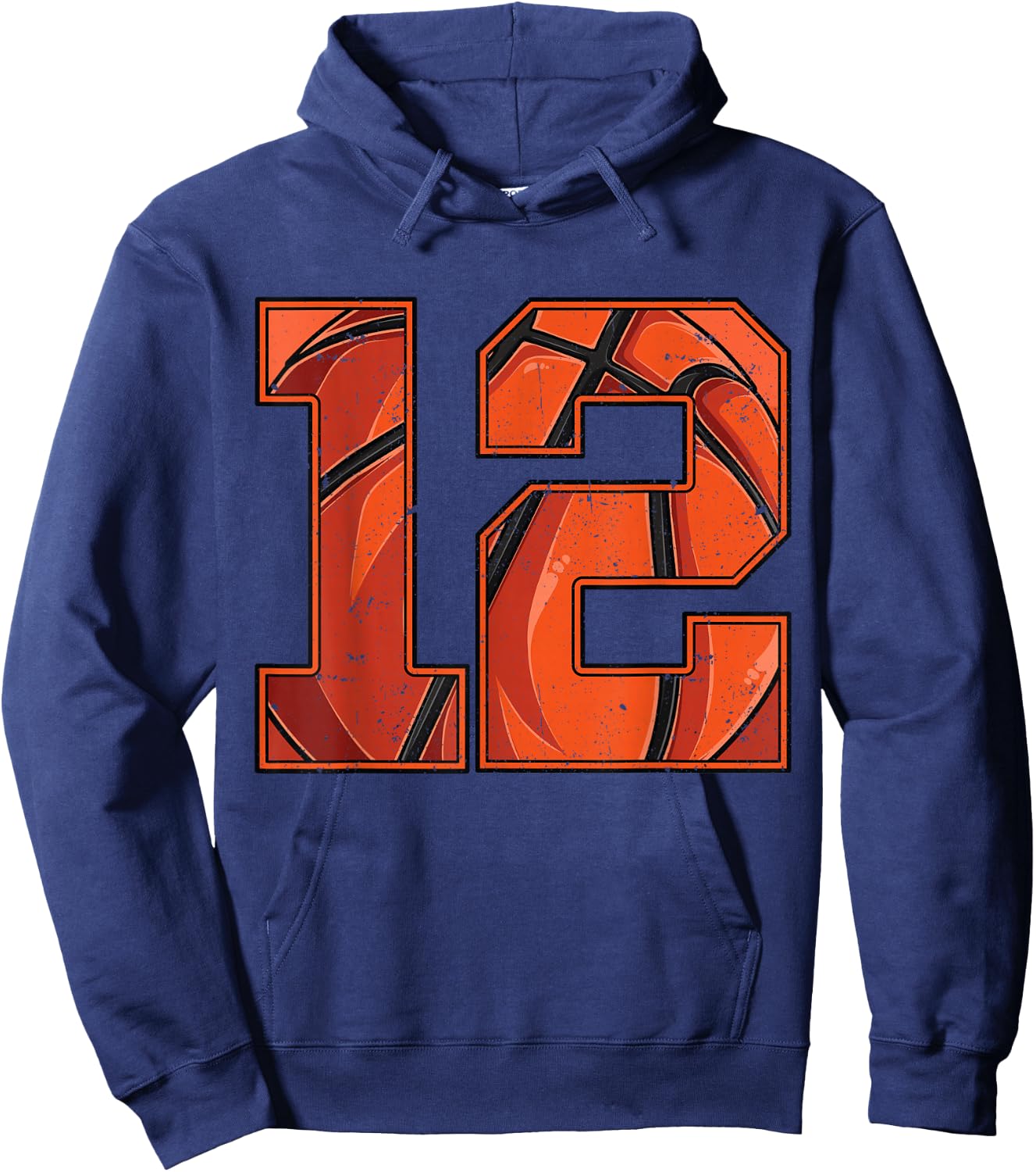 Basketball 12th Birthday Boy Girl Twelve 12 Years Old Bday Hoodie - Hoodie | Navy