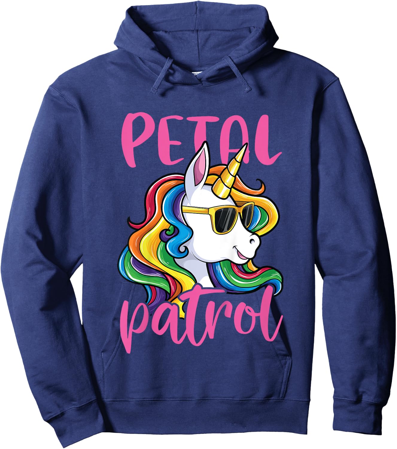 Flower Girl Shirt Wedding Unicorn Petal Patrol Hoodie - Hoodie | Navy