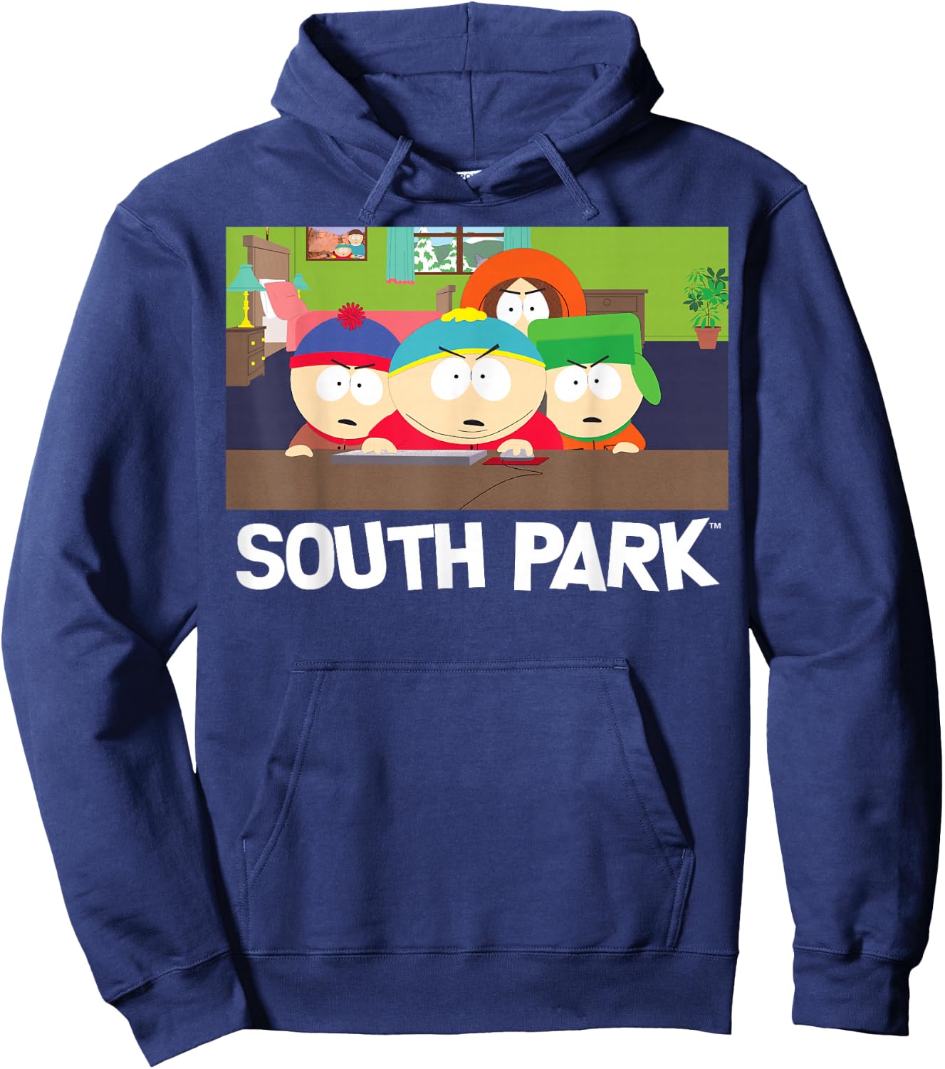 South Park Group Shot Scene - Kenny, Kyle, Cartman & Stan Hoodie - Hoodie | Navy