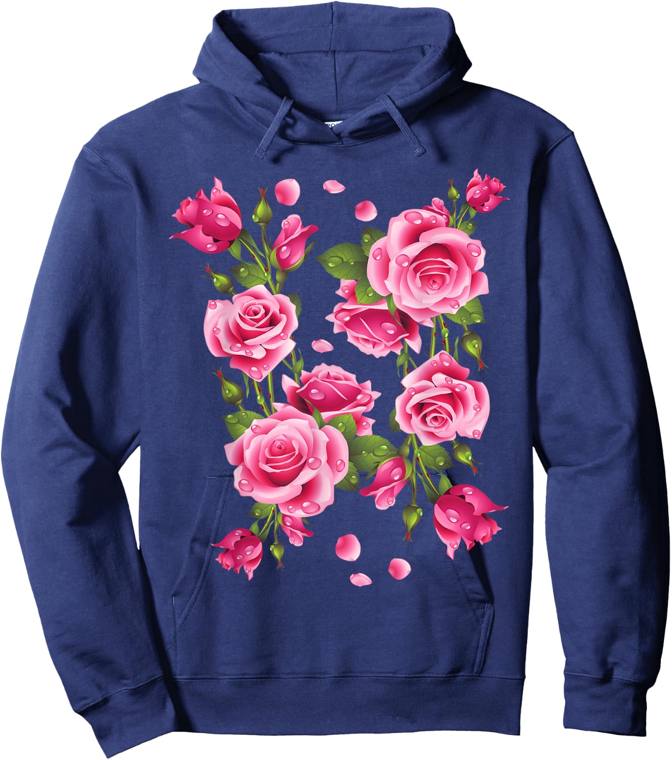 Beautiful Pink Roses Bouquet Graphic & Cool Designs Hoodie - Hoodie | Navy