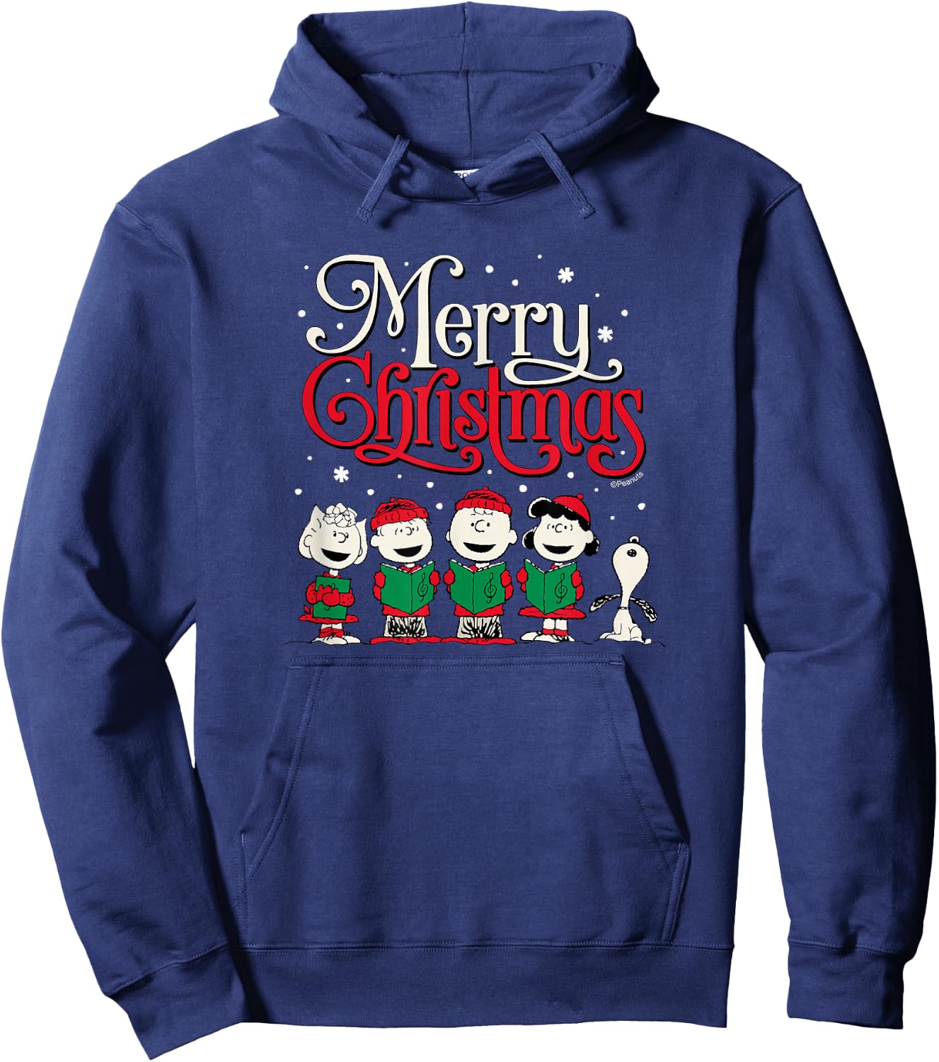 Peanuts - Snoopy Charlie Linus Sally Merry Christmas Choir Hoodie - Hoodie | Navy
