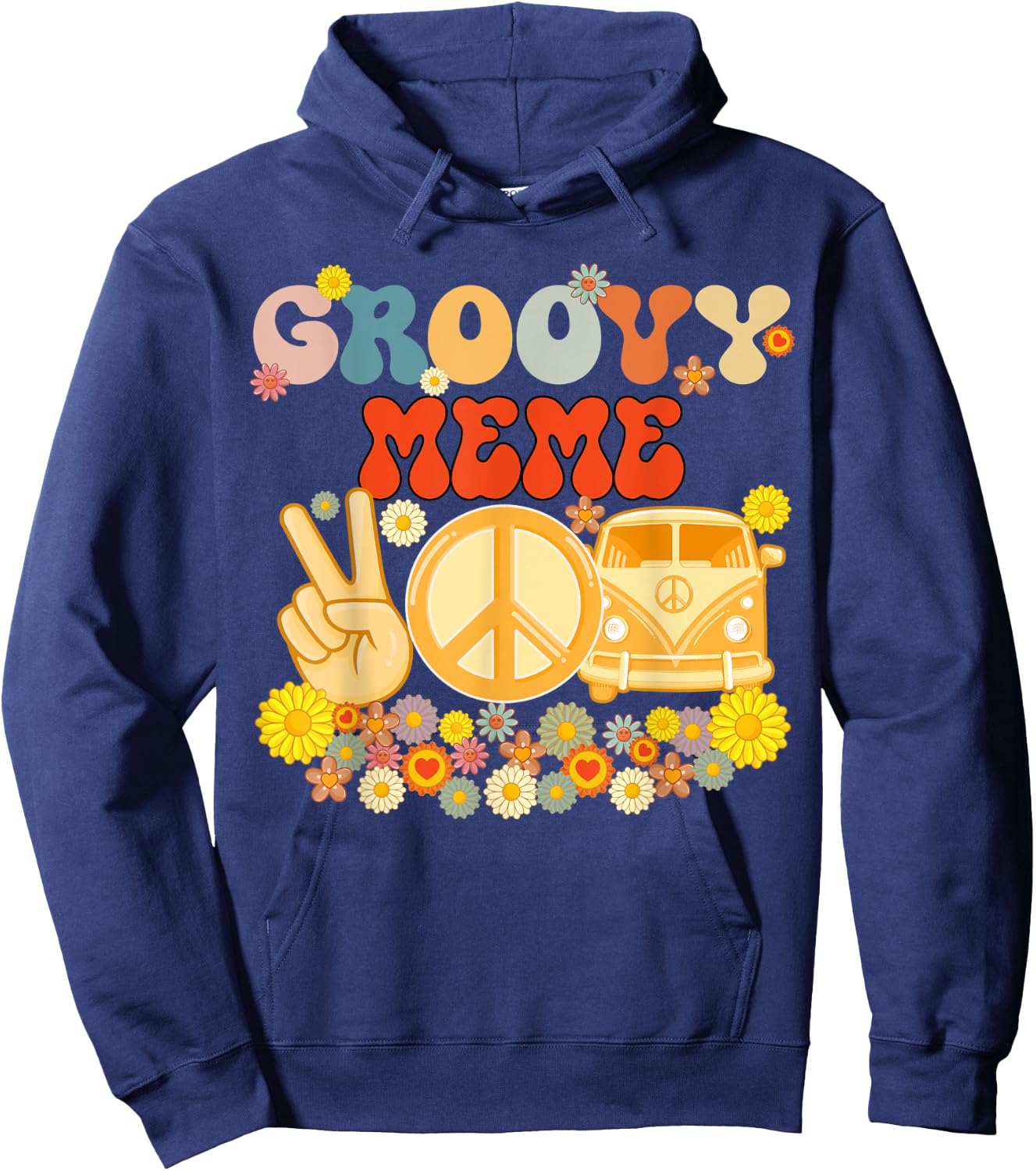 Groovy Meme Retro Matching Family Baby Shower Mother's Day Hoodie - Hoodie | Navy