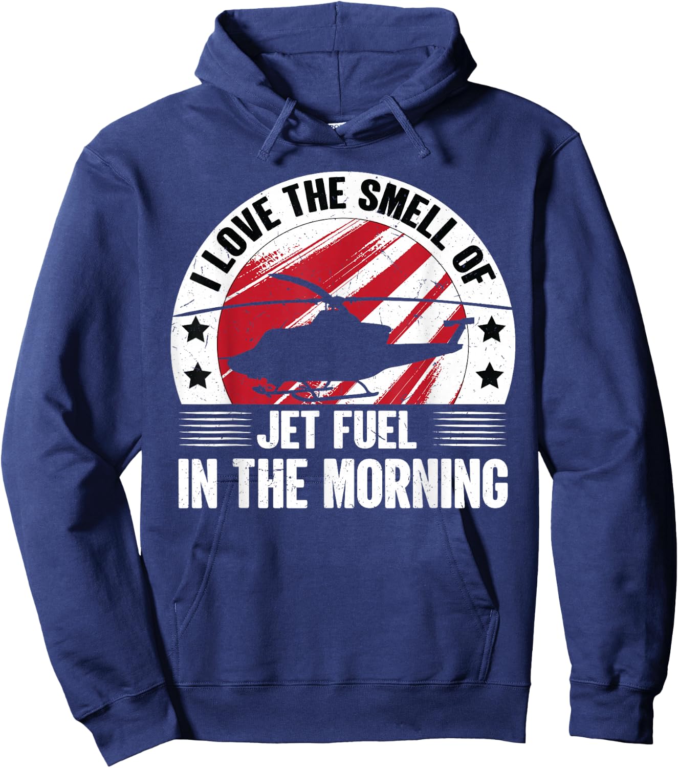 Helicopter | Love Smell Jet Fuel In The Morning - Pilot Hoodie - Hoodie | Navy