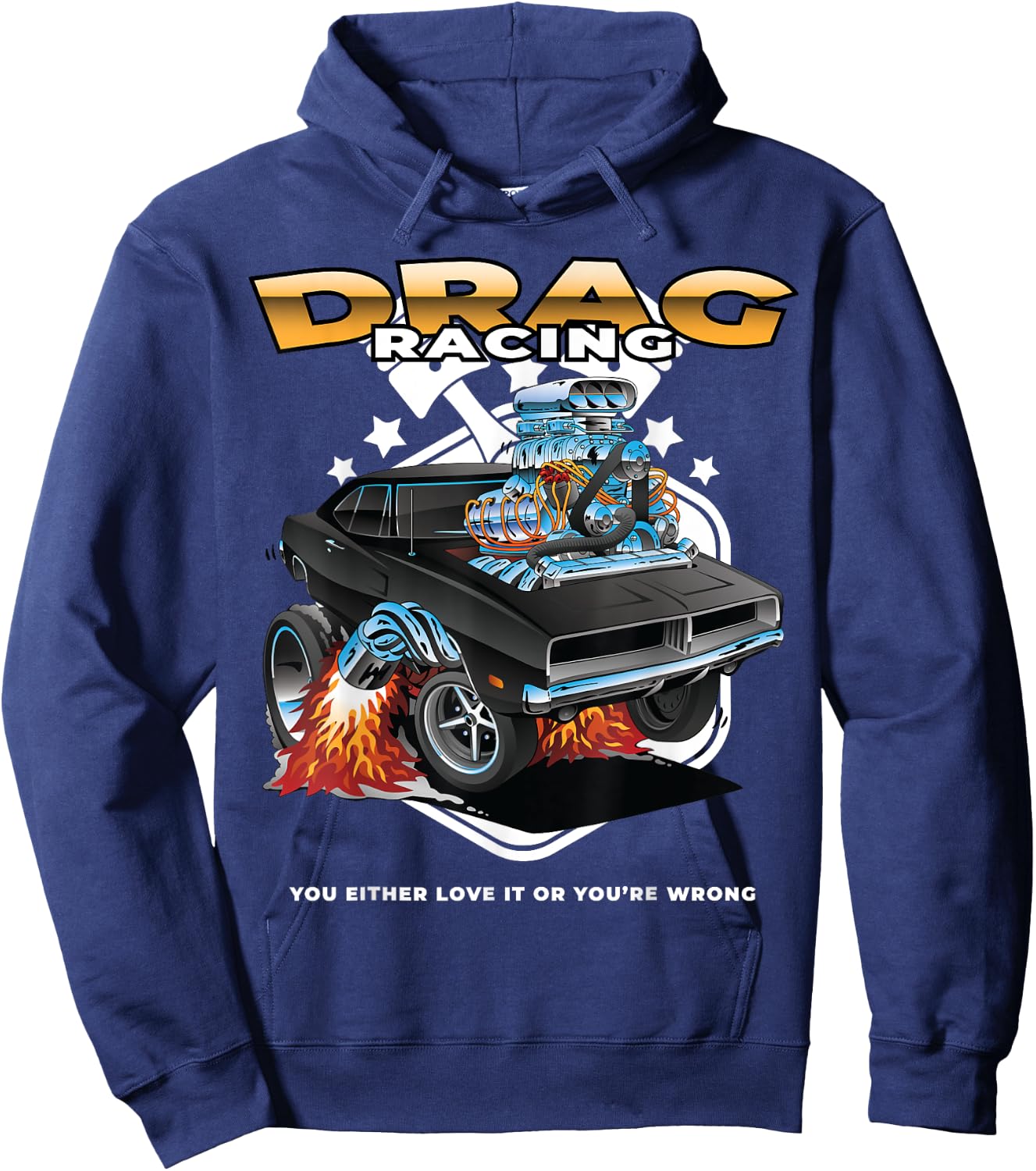 Funny Drag Racing Shirt | Motor Racing Mechanics Dragster Hoodie - Hoodie | Navy