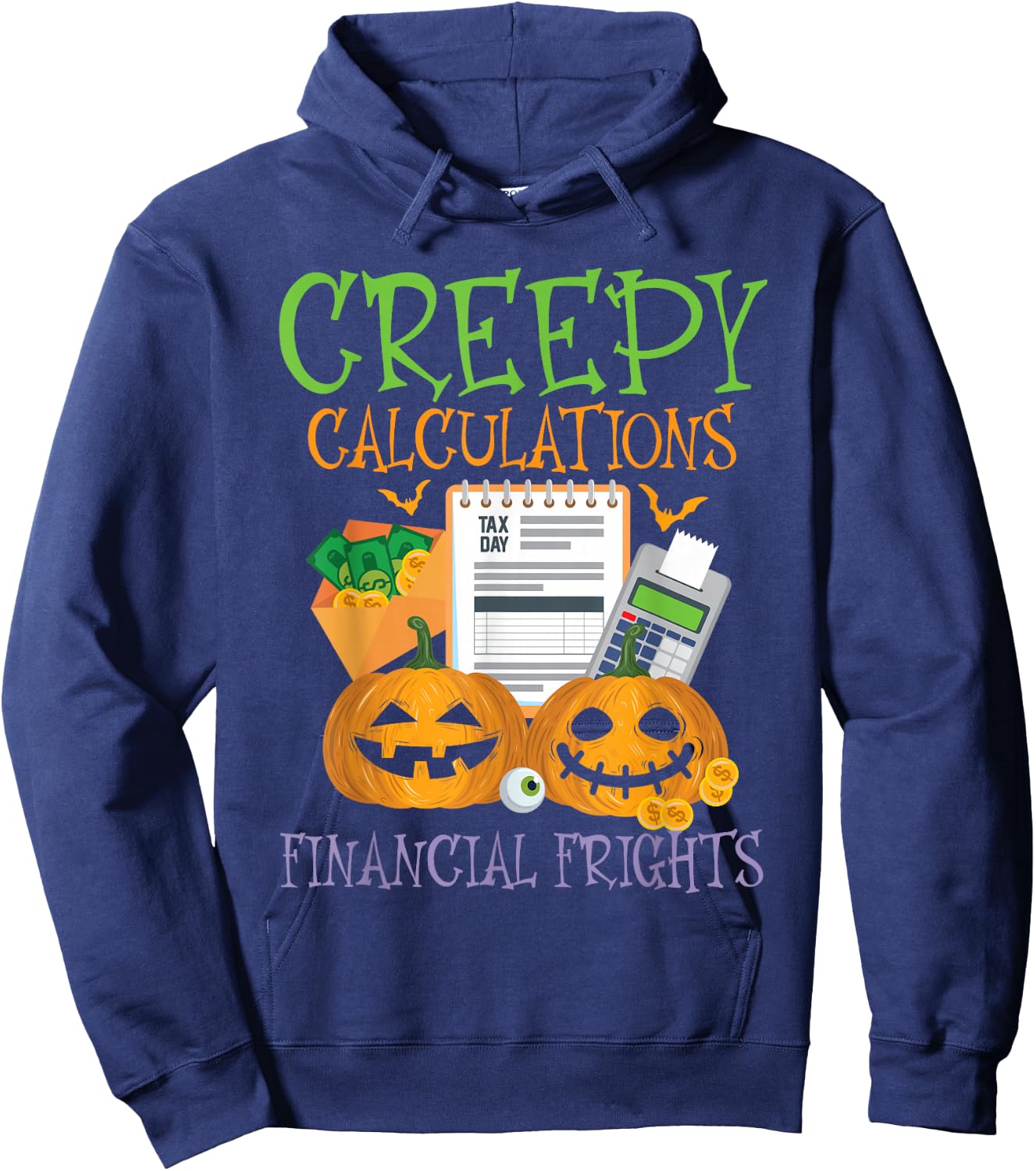 Creepy Calculations Financial Frights Accountant Halloween Hoodie - Hoodie | Navy