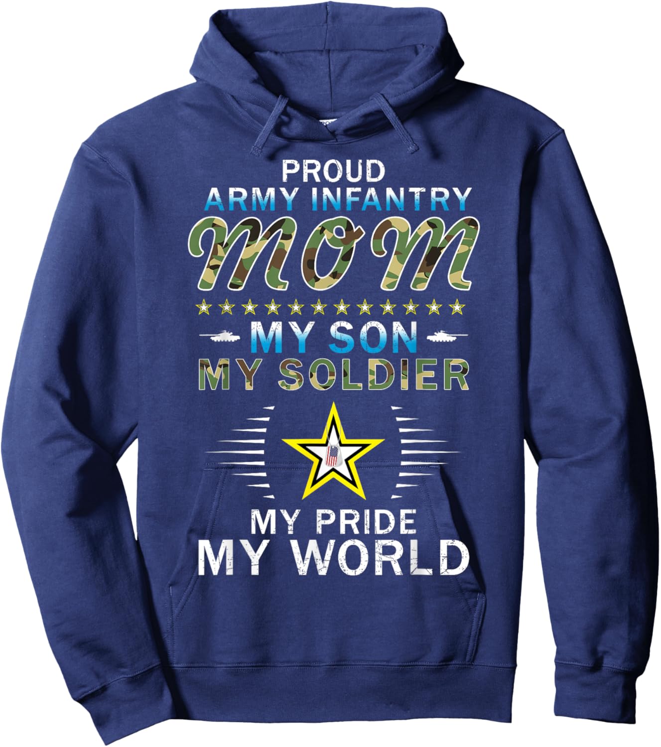 My Son Is A Soldier Hero Proud Army Infantry Mom Hoodie - Hoodie | Navy