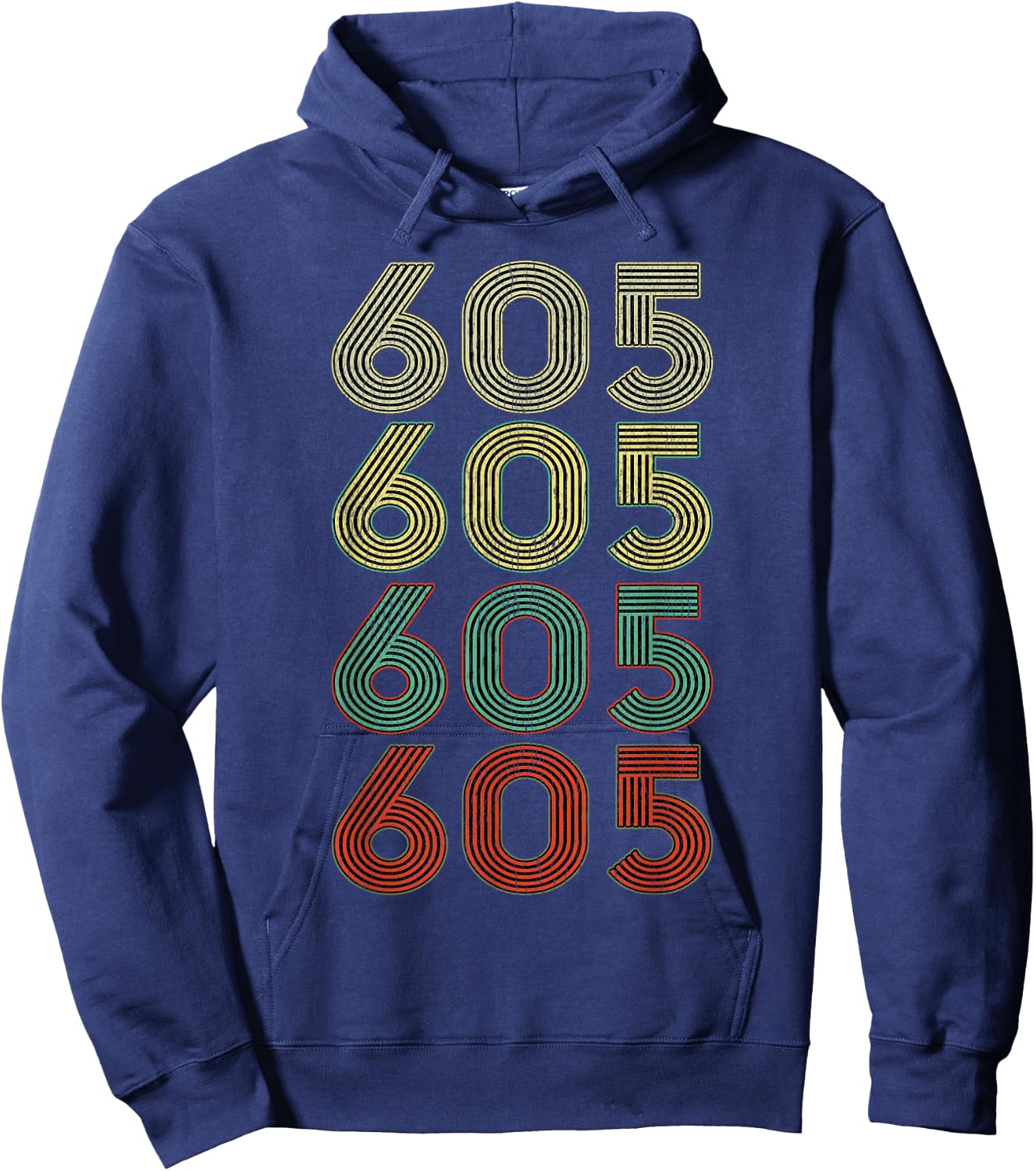 Vintage South Dakota SD Retro 605 Area Code shirt Hoodie - Hoodie | Navy