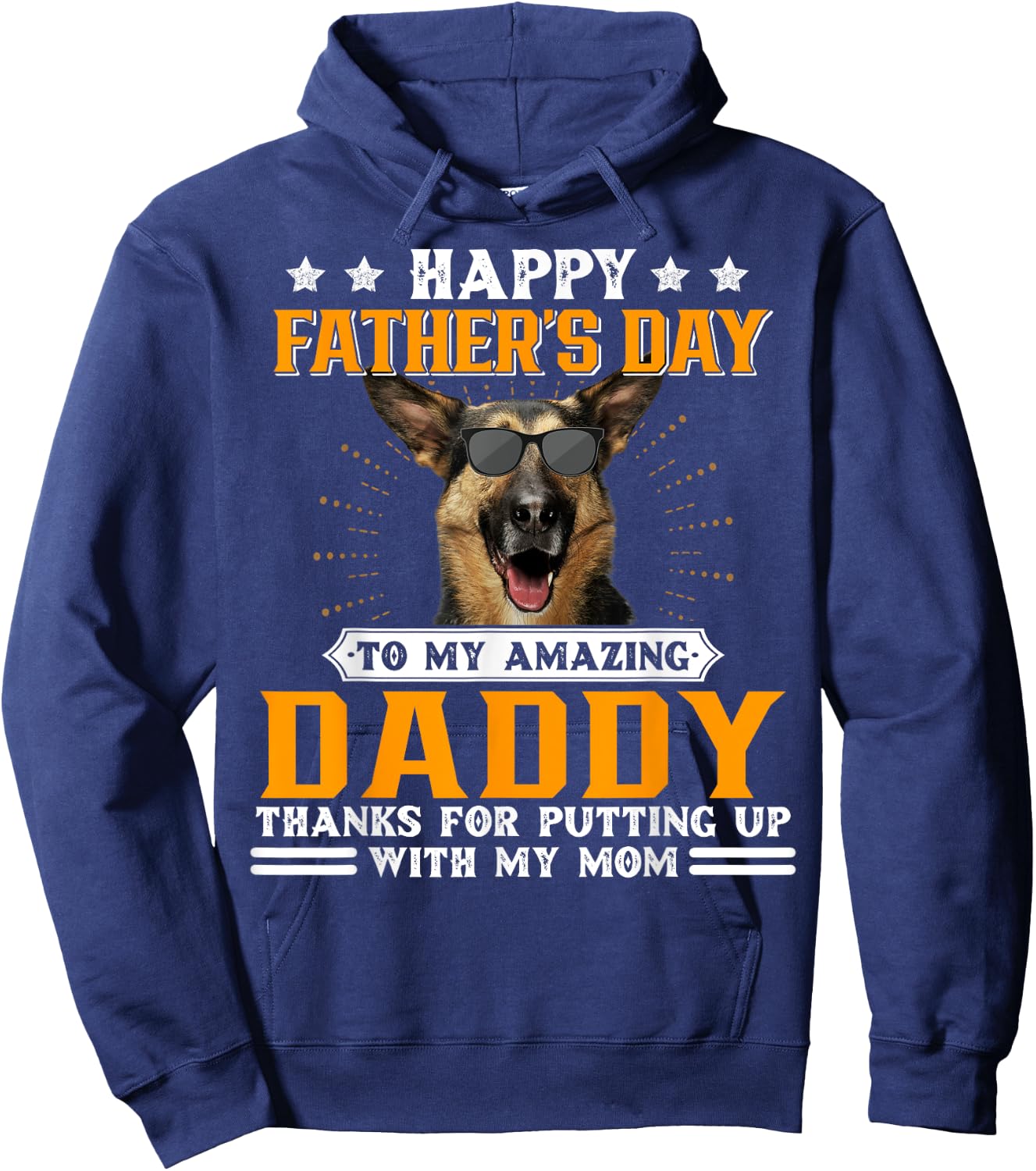 Happy Father's Day German Shepherd Dog Dad Gifts Hoodie - Hoodie | Navy