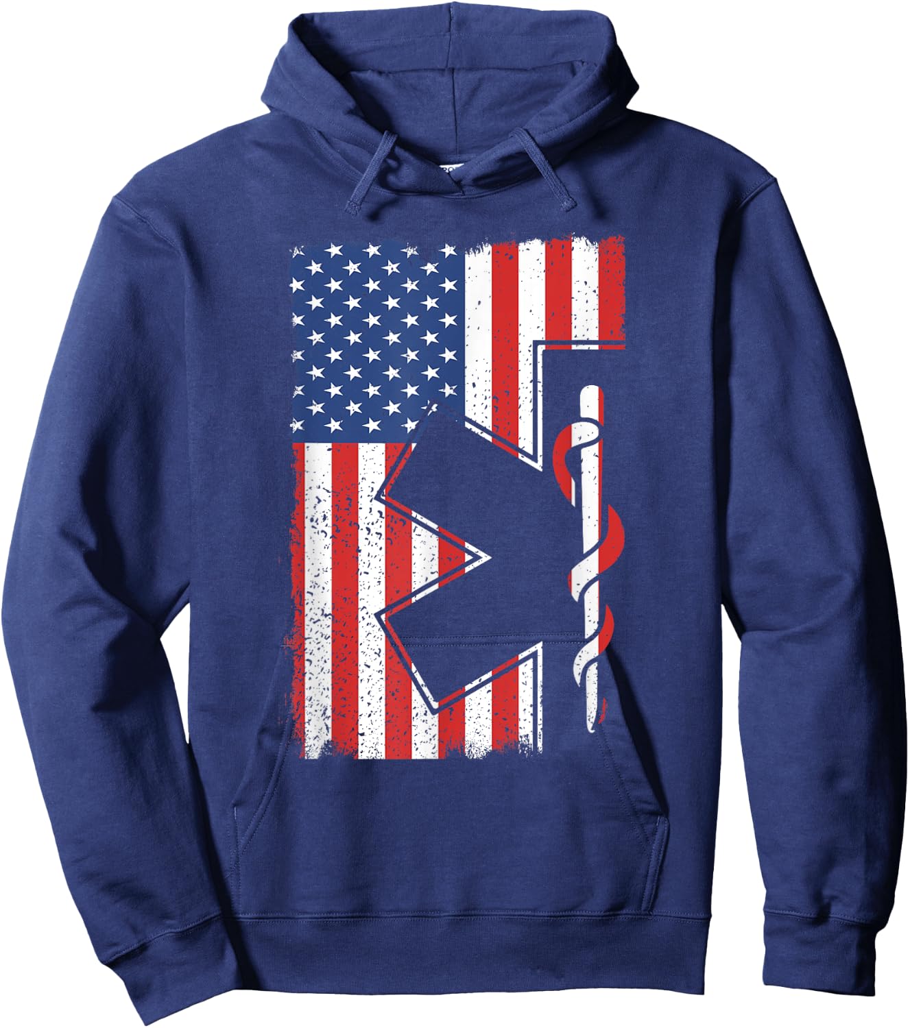 EMT EMS Shirt Paramedic T Shirt USA American Flag Gift Women Kids Men Hoodie - Hoodie | Navy