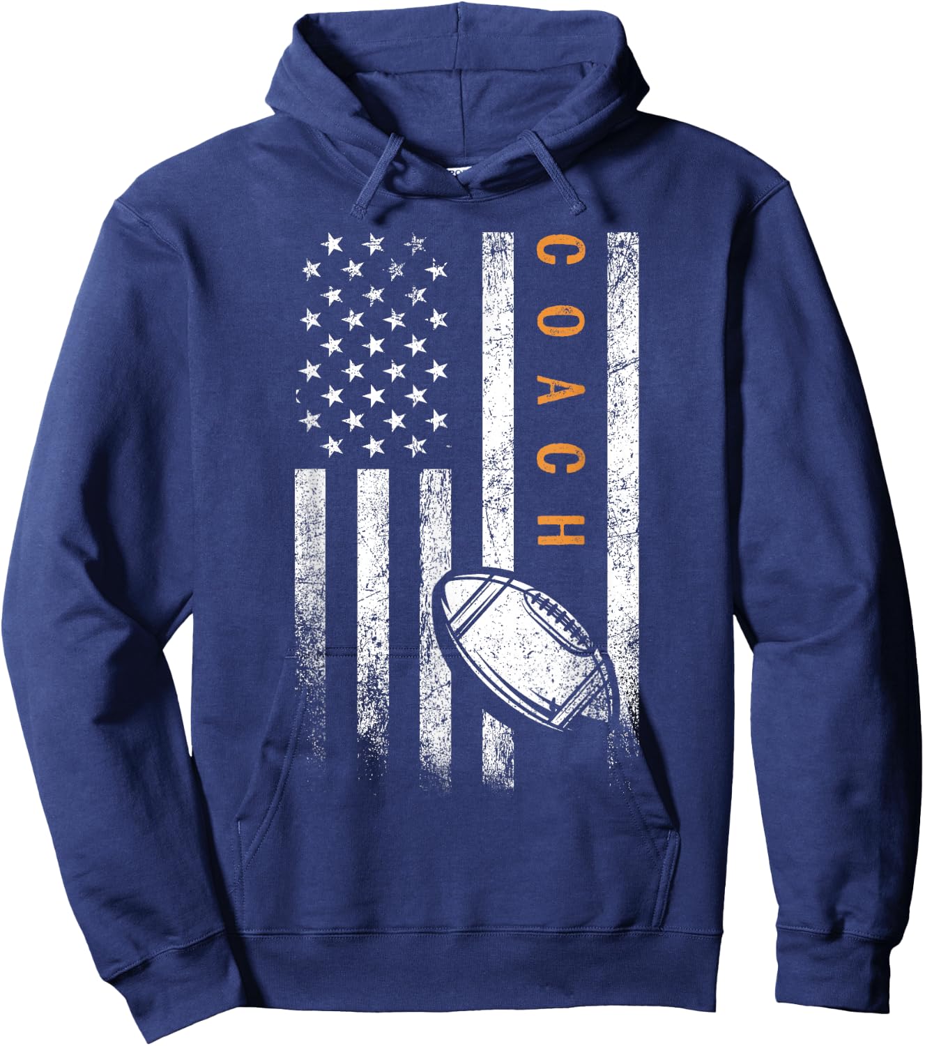 Football Coach American Flag Football Trainer Coaching Hoodie - Hoodie | Navy