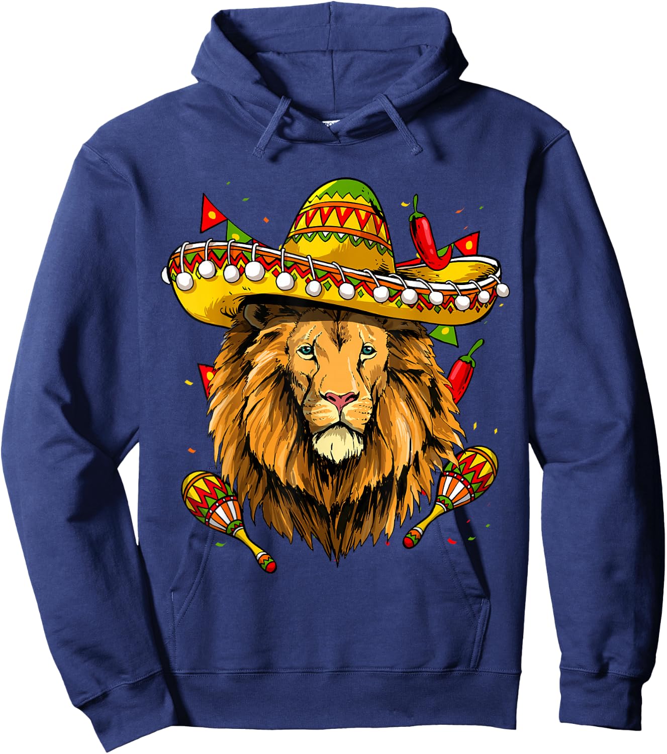 Cinco De Mayo Shirt Poncho Lion Head Mexican Fiesta Party Hoodie - Hoodie | Navy