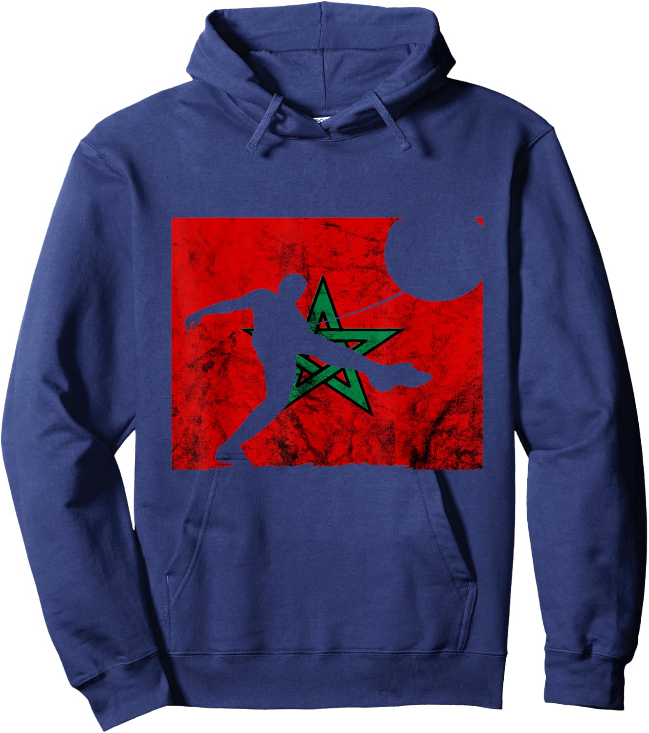 Morocco Moroccan Pride Player Moroccan Soccer Morocco Flag Hoodie - Hoodie | Navy