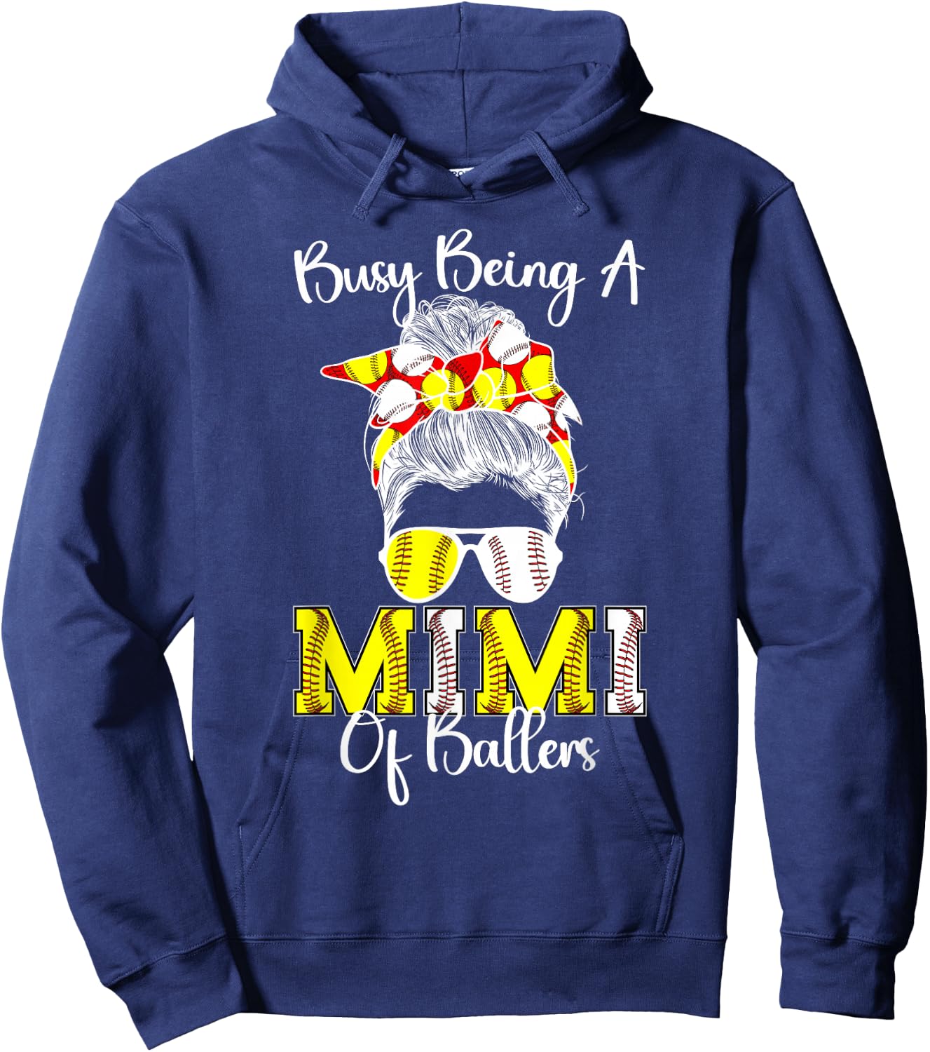 Softball Baseball Mimi Of Ballers Baseball Softball Mimi Hoodie - Hoodie | Navy